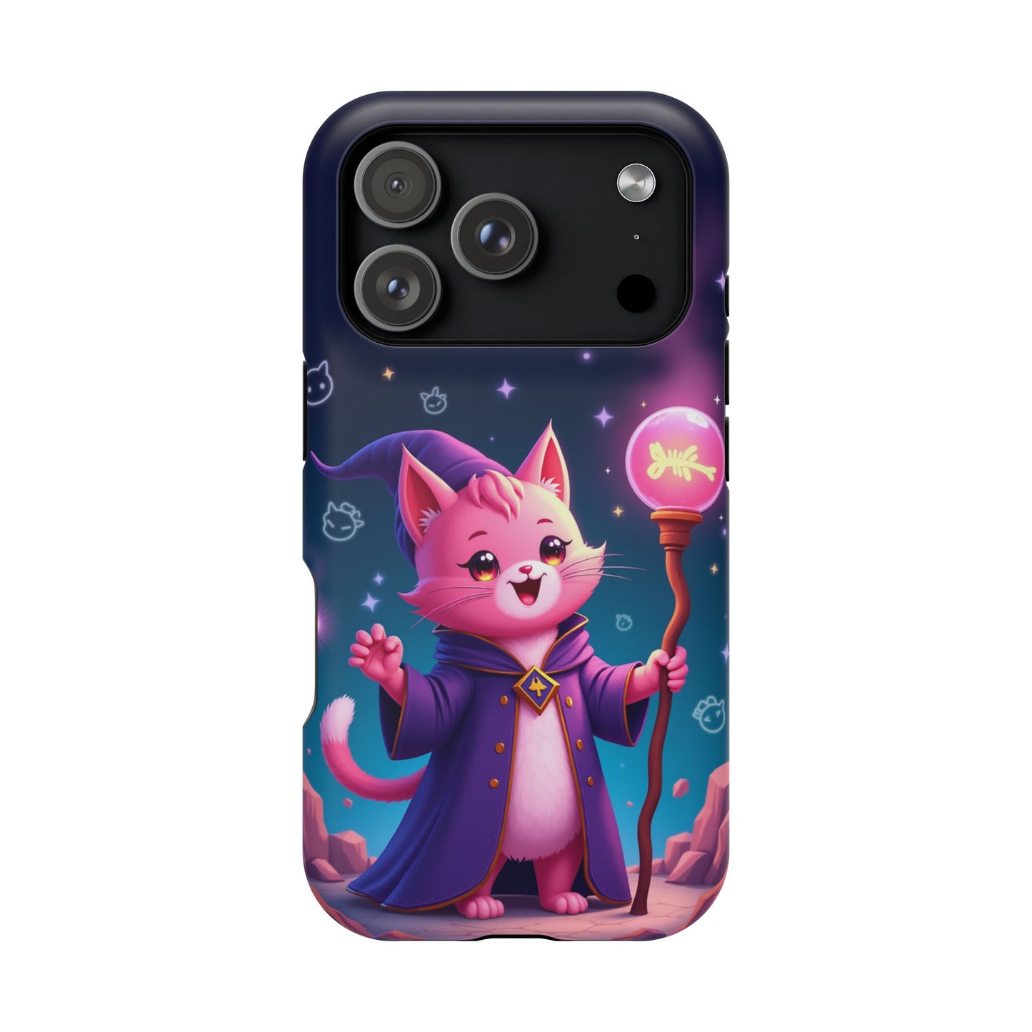 Magical Cat Sorcerer iPhone Case - Cute Fantasy Gift for Cat Lovers