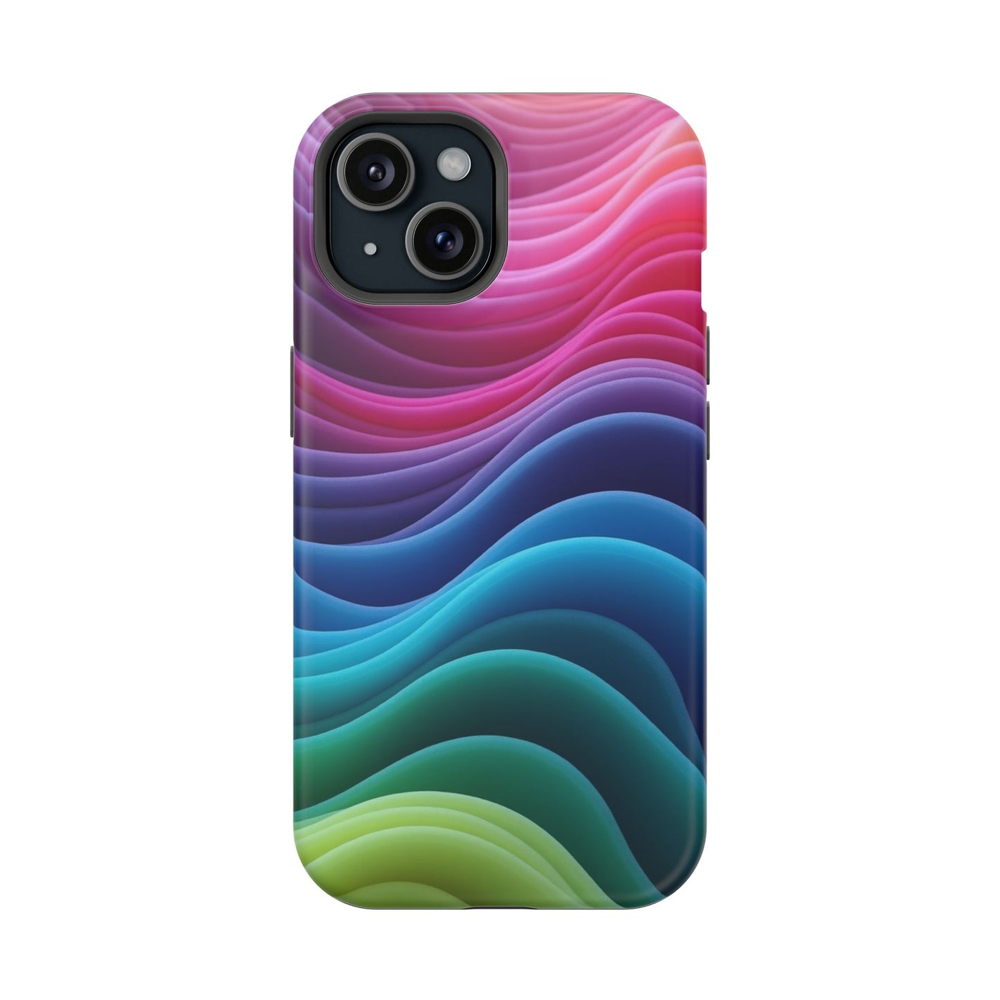 Colorful Wave Phone Case - Aesthetic iPhone Case | Rainbow Ripple Design | Trendy Gifts for Her | Unique Art Print
