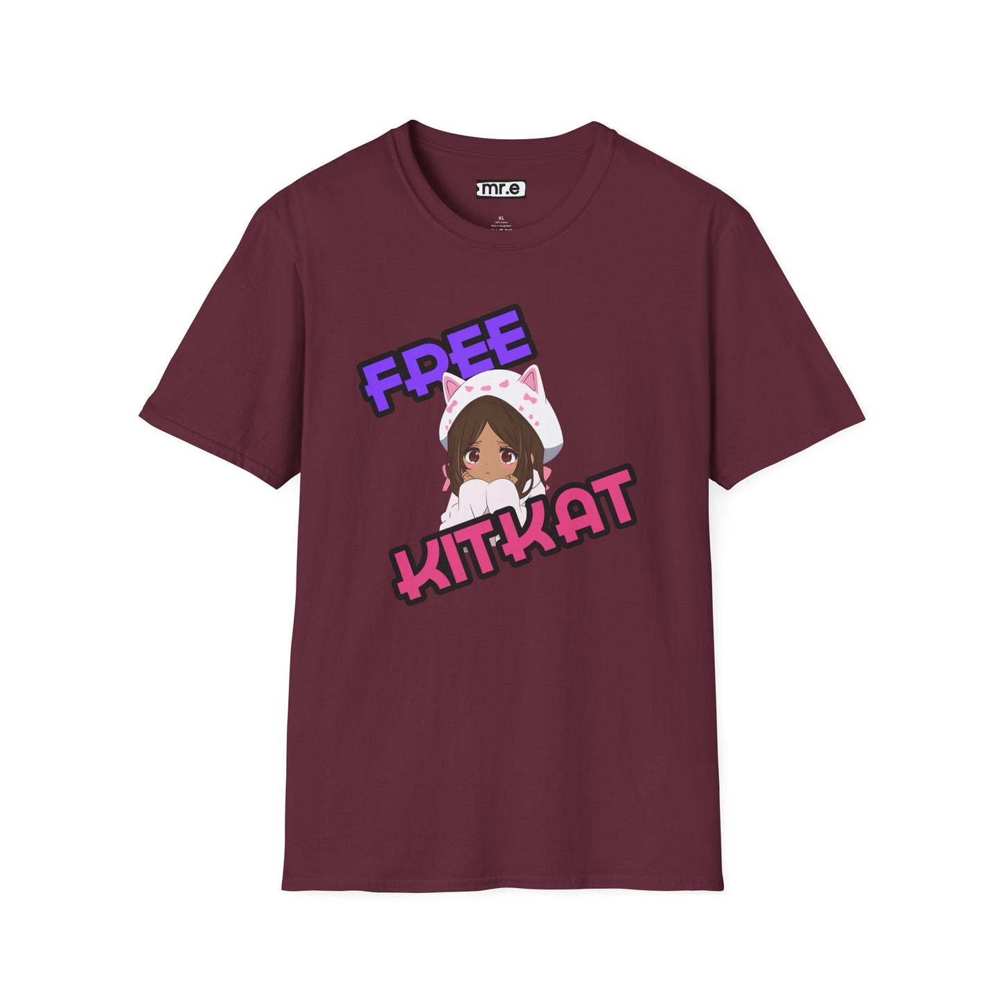 "Free KitKat" Anime Girl T-Shirt β Cute Kawaii Cat Hoodie Design