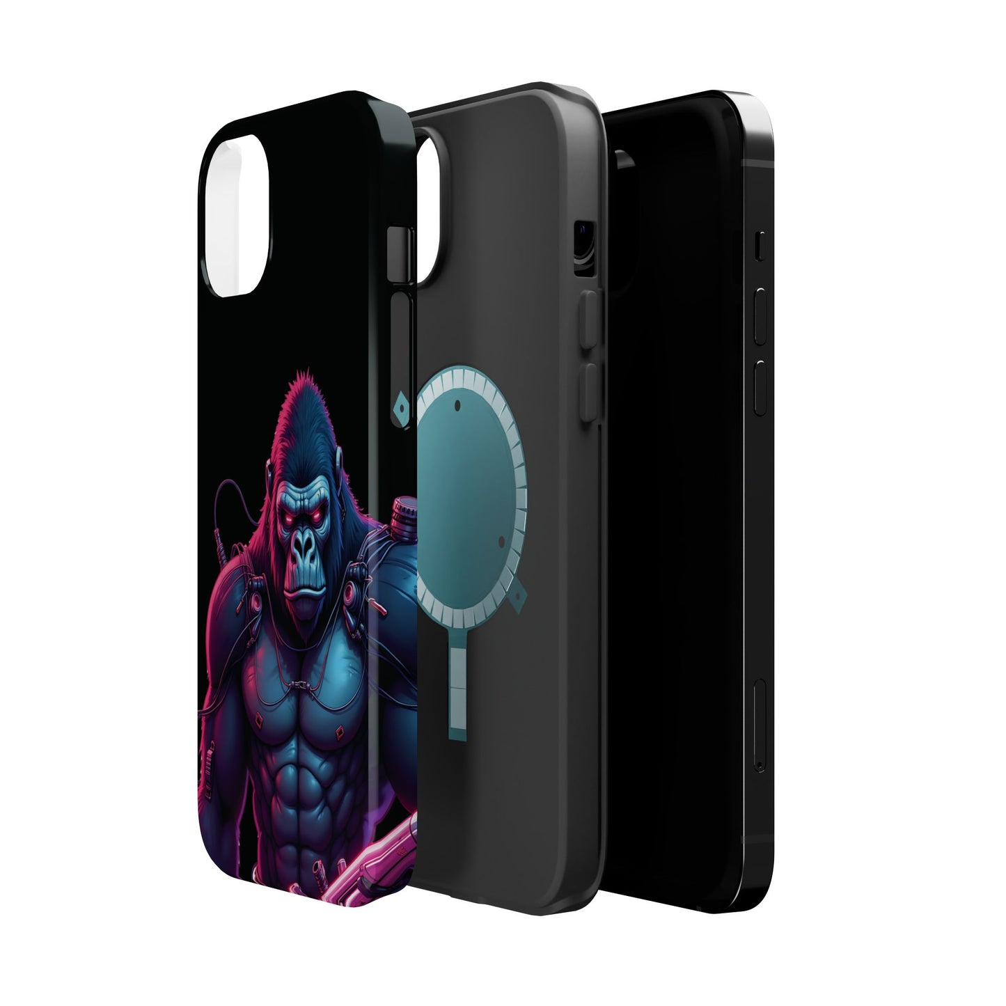 Cyber Primal Phone Case – Neon Power, Gorilla Strength