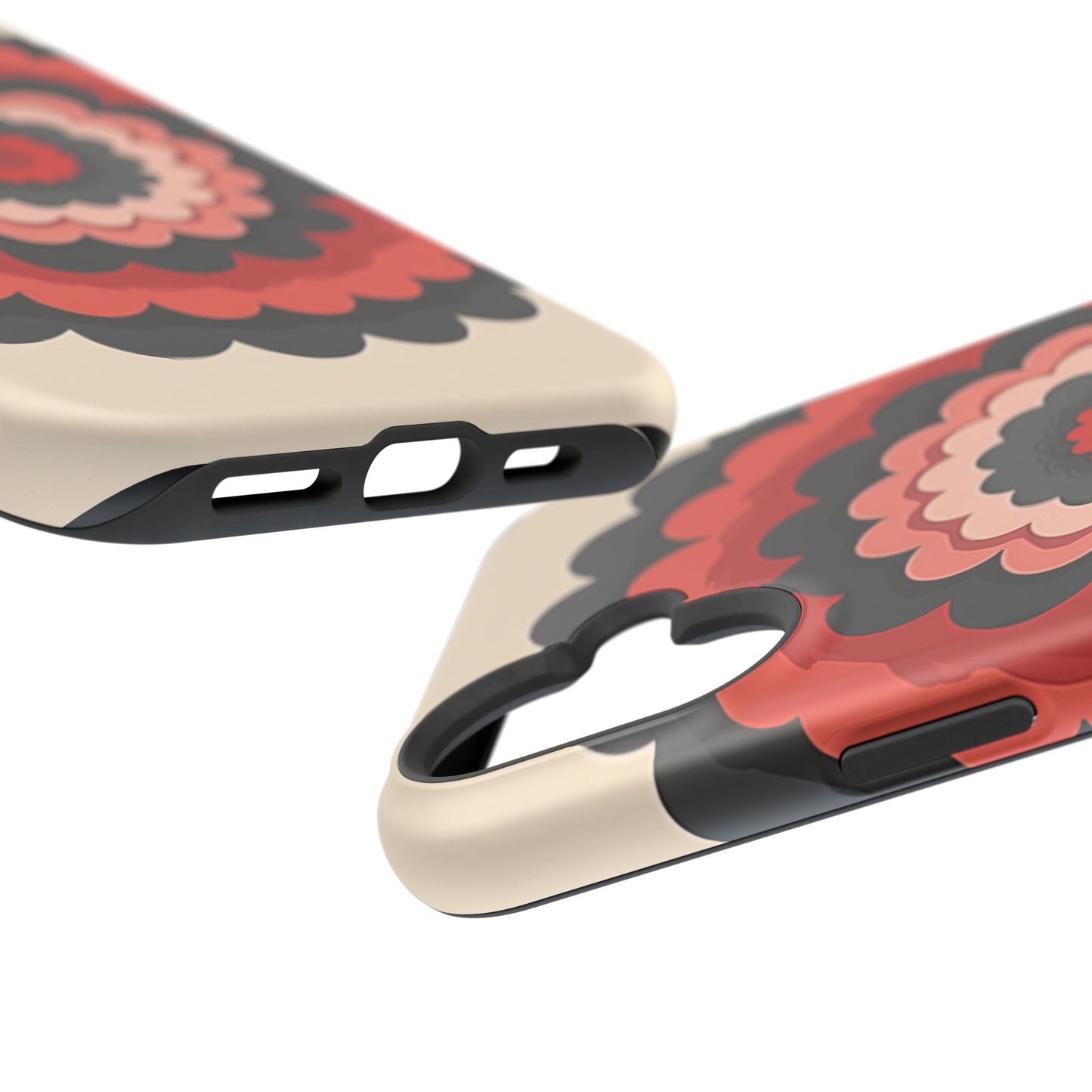 Layered Scallop Bloom iPhone Case - Retro Floral Design, Bold Aesthetic Gift Idea