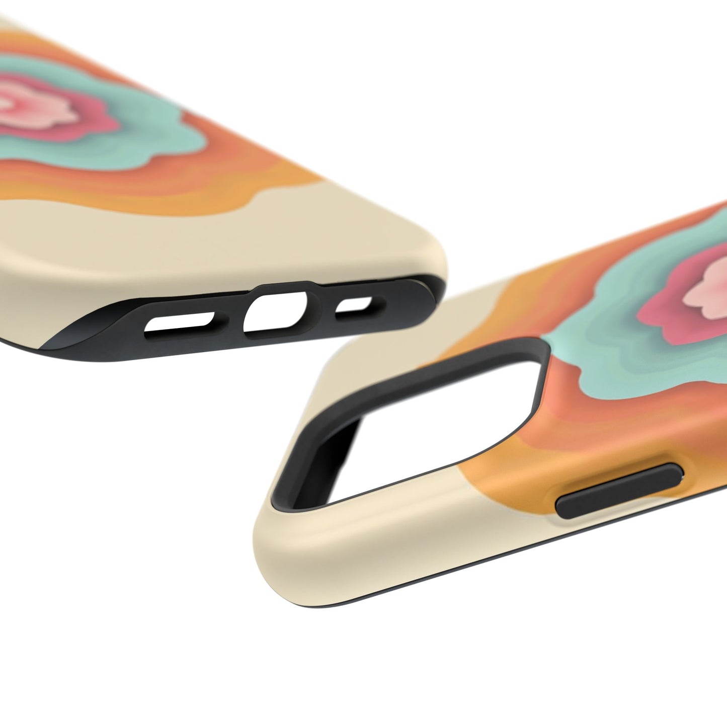 Retro Flower Phone Case - 70s Aesthetic iPhone Case, Vintage Gift Idea, Layered Floral Design