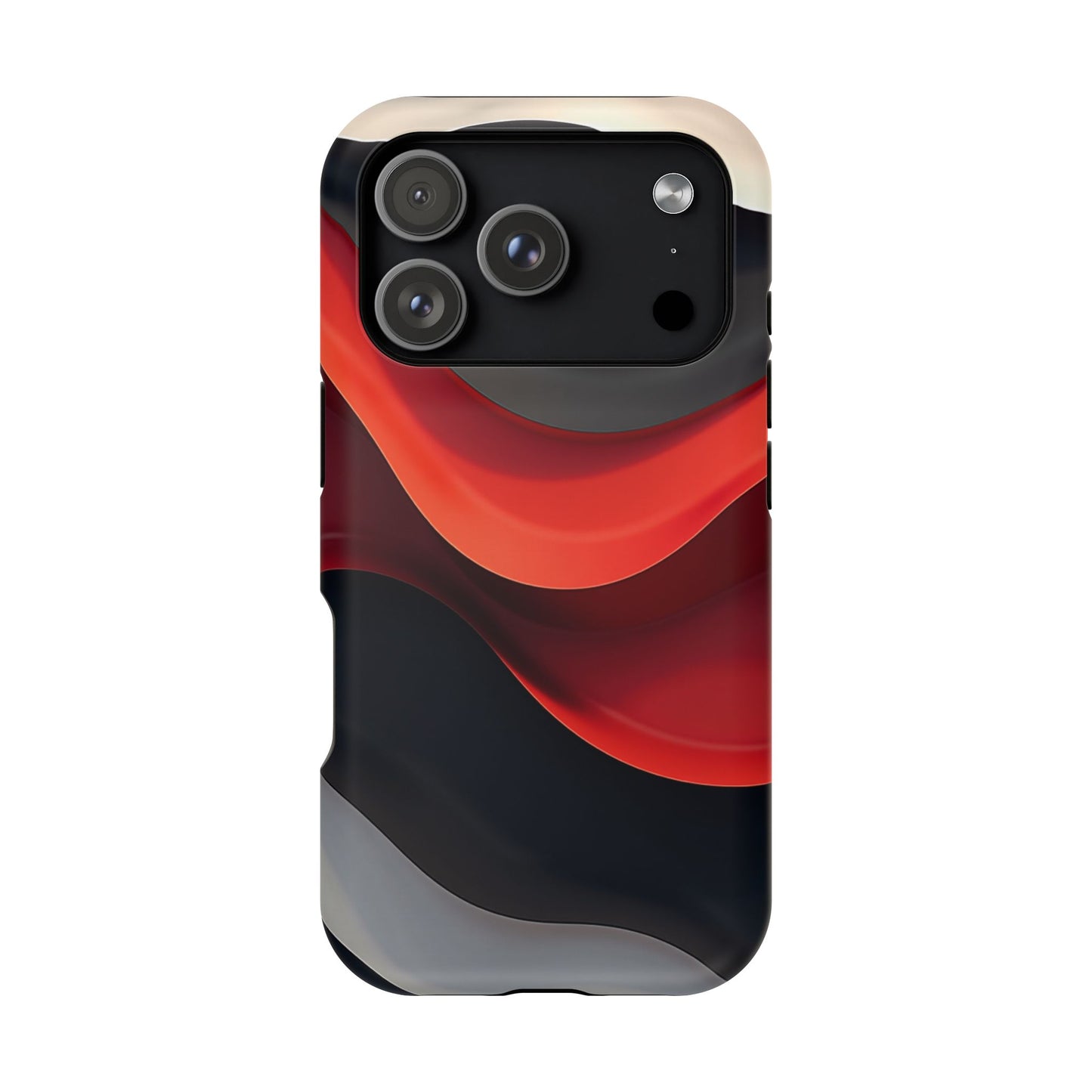 Red Wave Phone Case - Abstract Aesthetic iPhone Case | Modern Art Design | Gifts for Her | Dramatic Crimson Style
