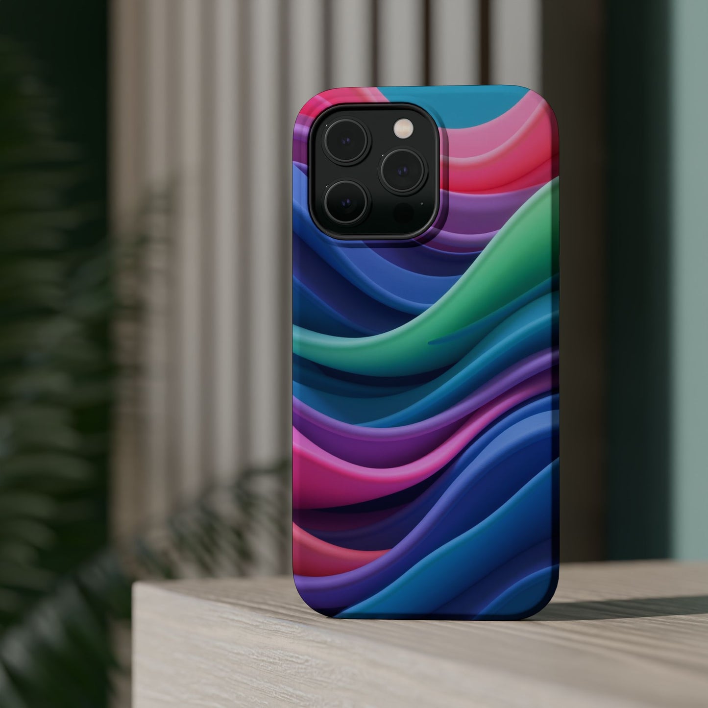 Oceanic Serenity iPhone Case - Abstract Wave Design, Calming Aesthetic Gift Idea