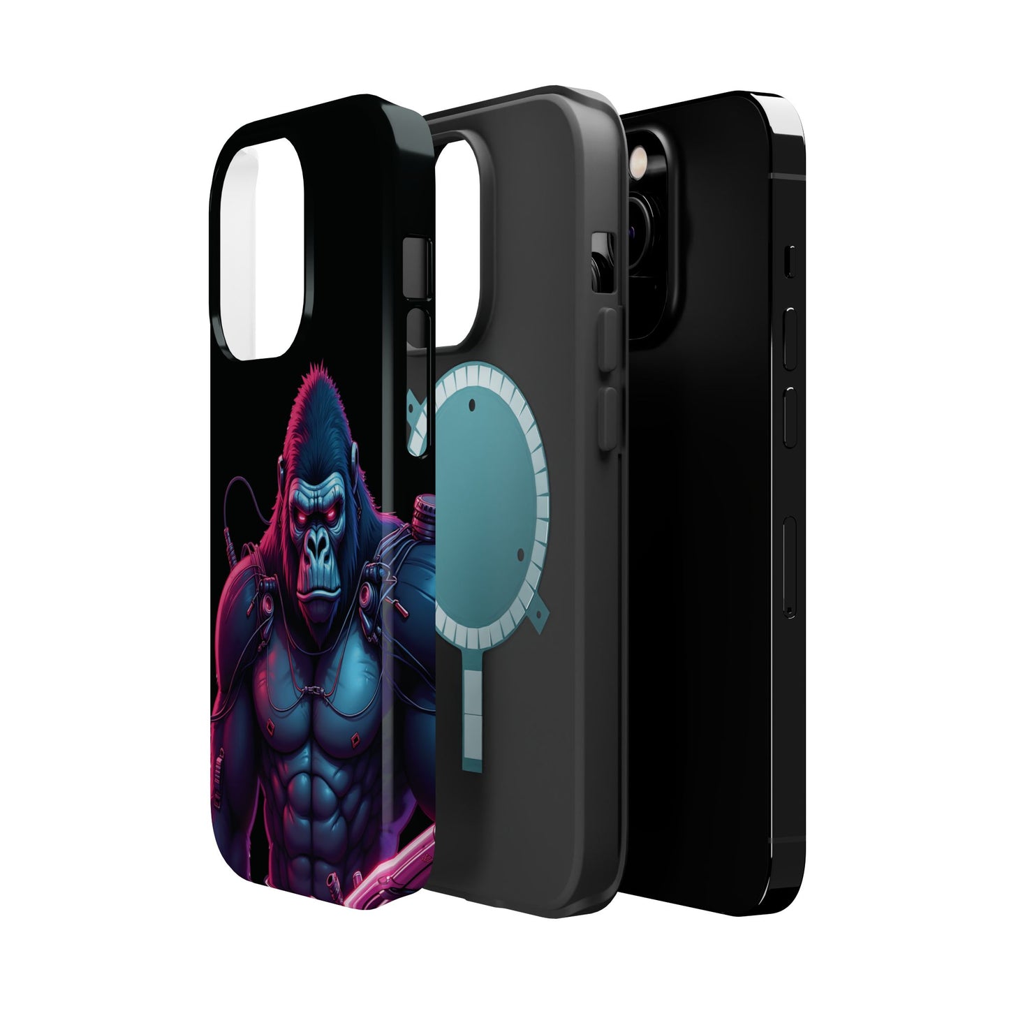 Cyber Primal Phone Case – Neon Power, Gorilla Strength