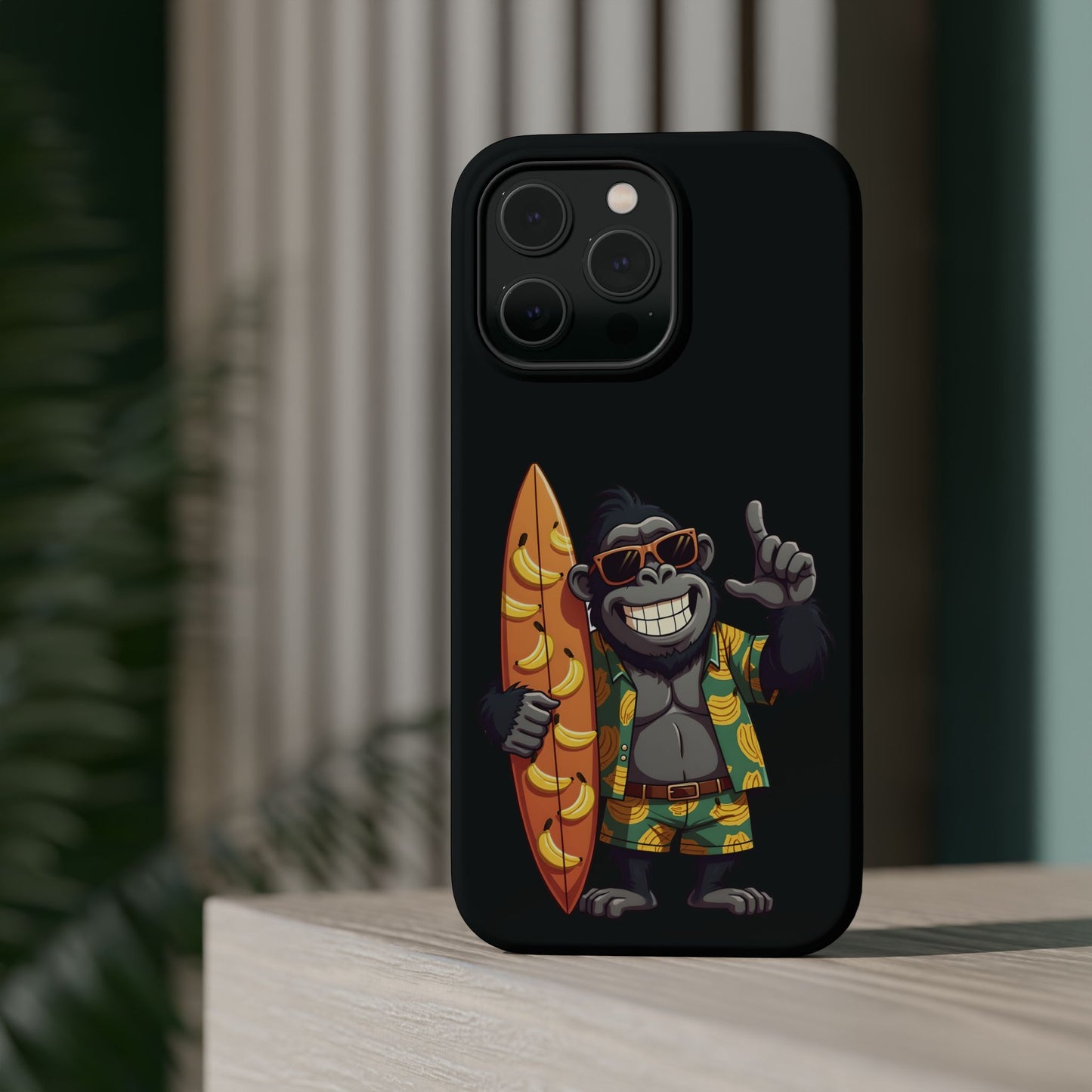 Banana Vibes Surf Gorilla Phone Case β Tropical Chill Meets Jungle Fun