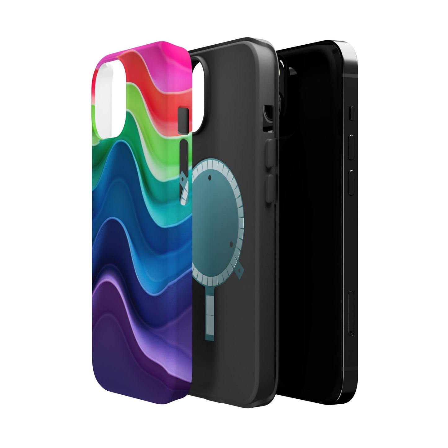 Rainbow Wave Phone Case - Aesthetic Ocean Design | iPhone 14-17 Cases | Nature Gifts for Her, Colorful Trendy Accessory