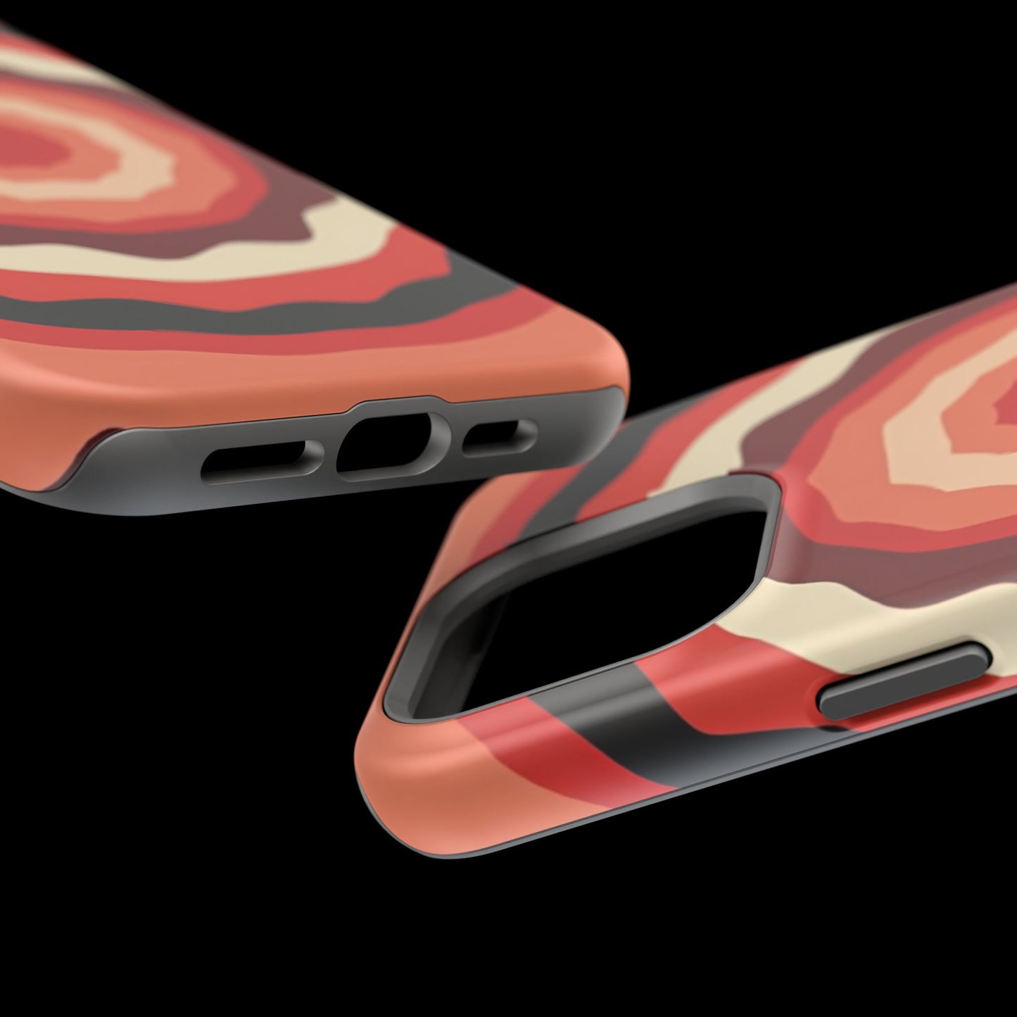 Retro Sunset iPhone Case - 70s Inspired Floral Design, Aesthetic Gift Idea