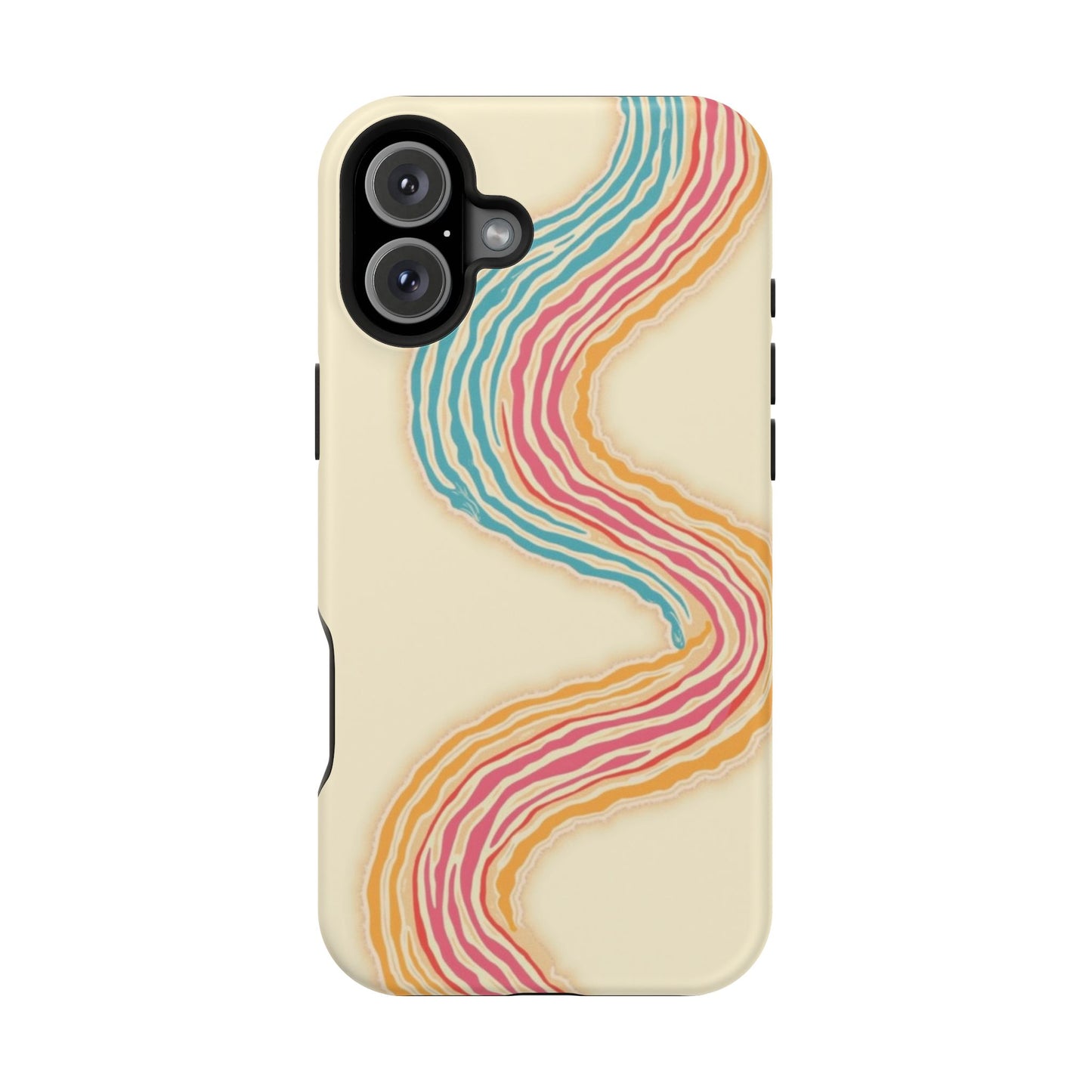 Abstract Flow Phone Case - Pastel Streamline Design