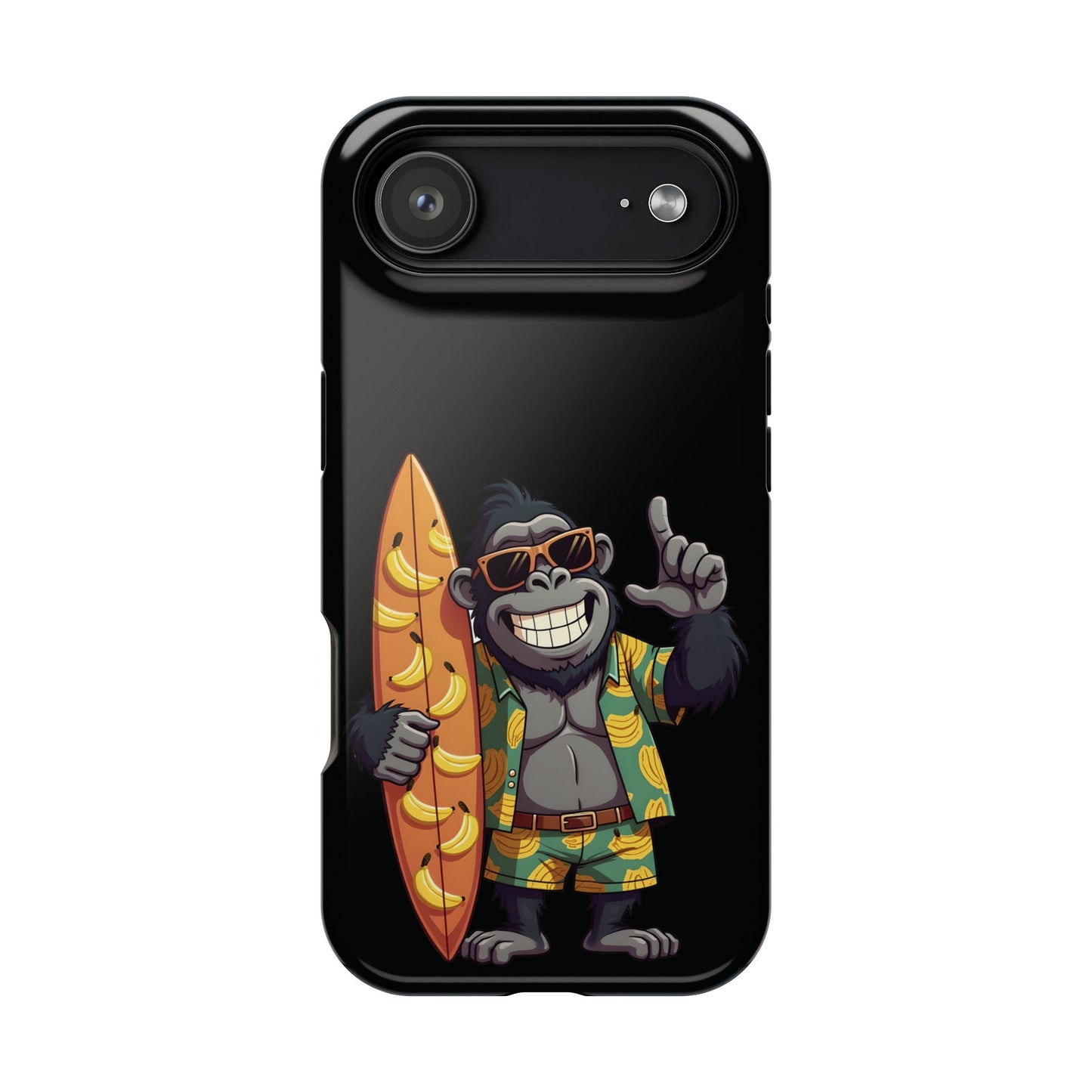 Banana Vibes Surf Gorilla Phone Case β Tropical Chill Meets Jungle Fun