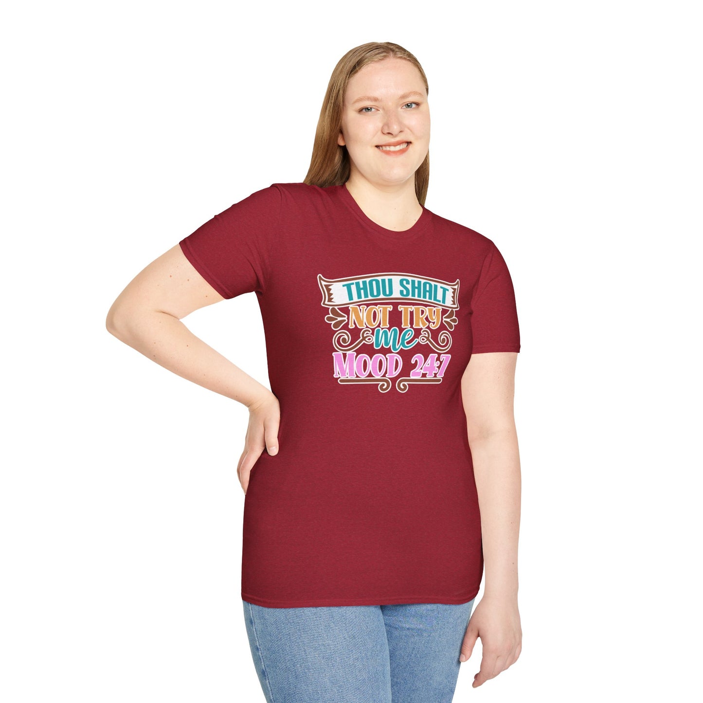 "Thou Shalt Not Try Me – Mood 24/7" Sassy & Stylish T-Shirt – Edgy Humor Tee for When You’re Done With Drama