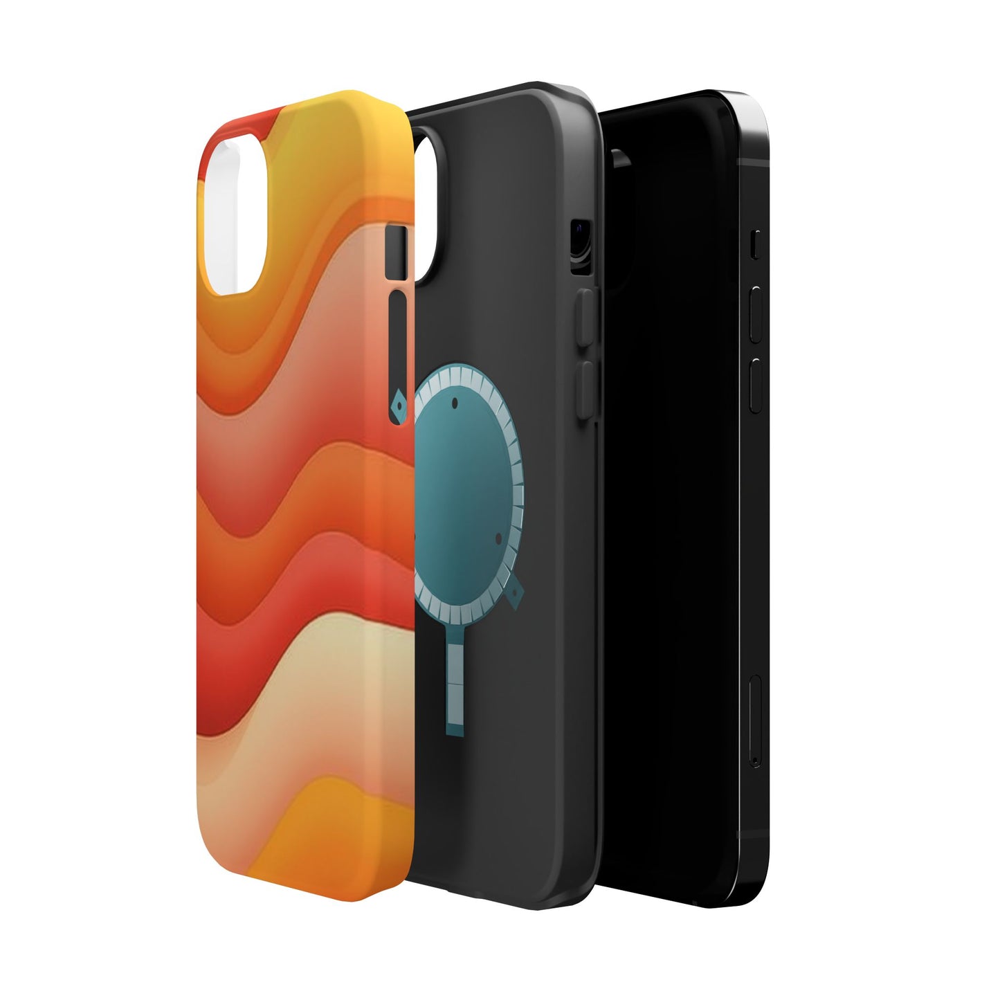 Sunset Waves Phone Case - Aesthetic Orange & Yellow Gift | Retro Summer Vibes Cases