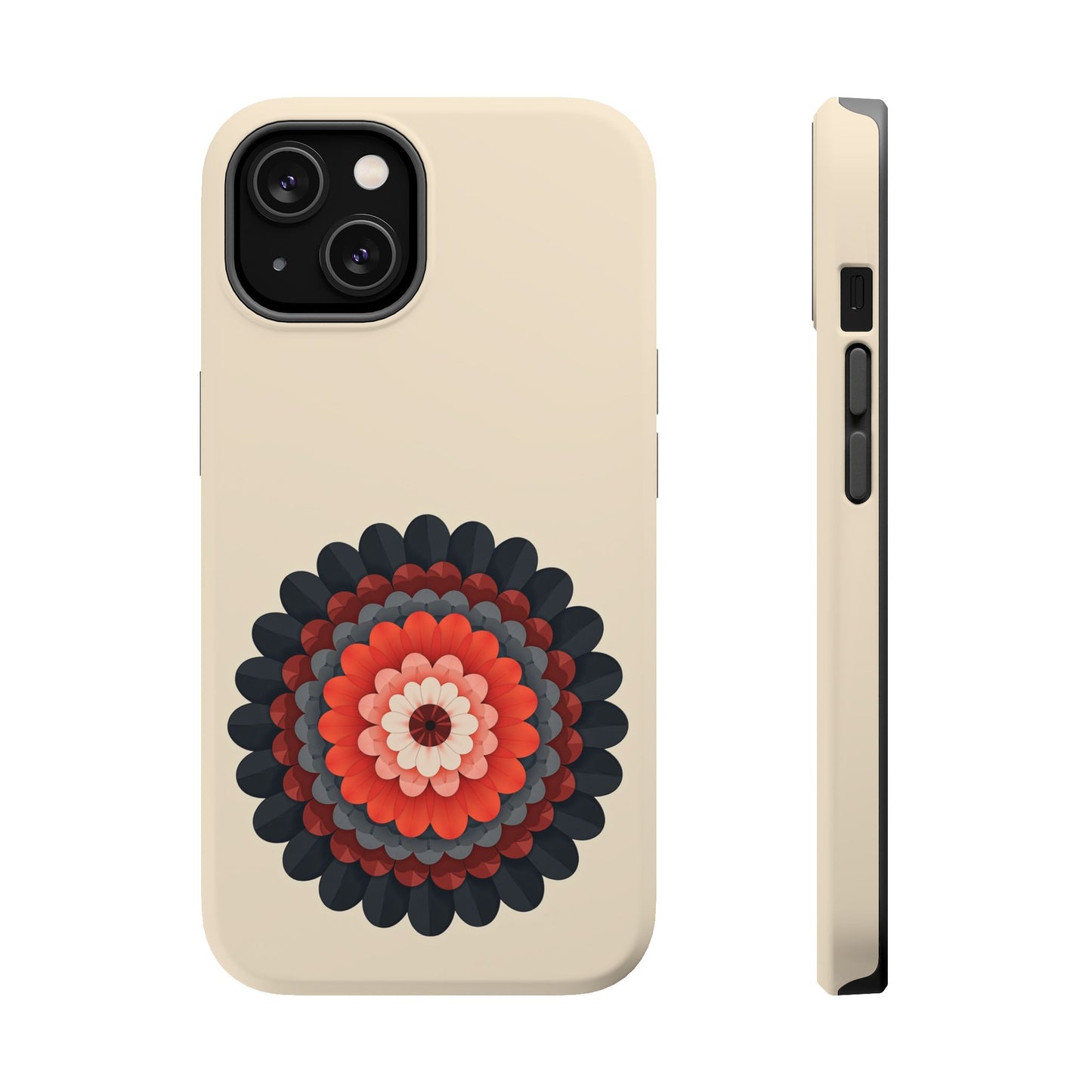 Red & Black Mandala iPhone Case - Bohemian Flower Design, Aesthetic Gift Idea