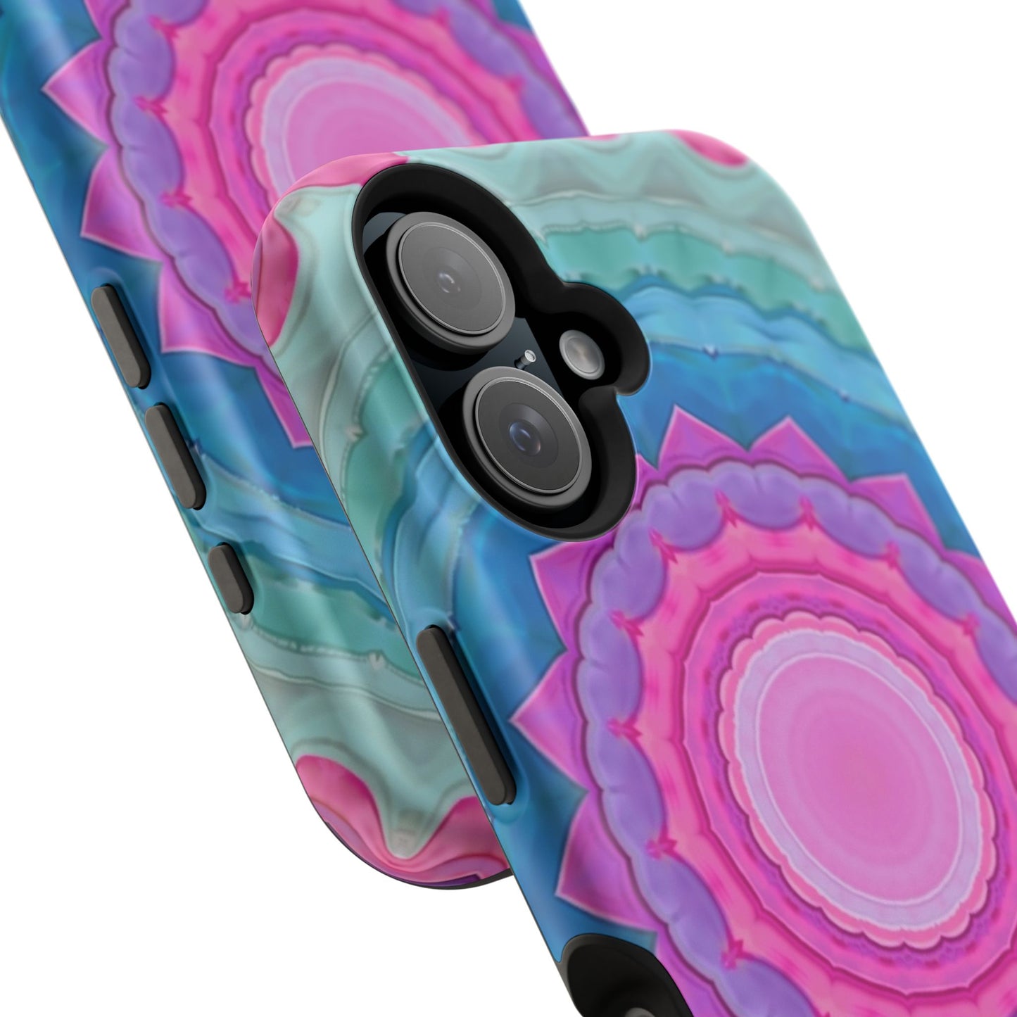 Rippled Radiance iPhone Case - Abstract Pink Floral Design, Aesthetic Gift Idea