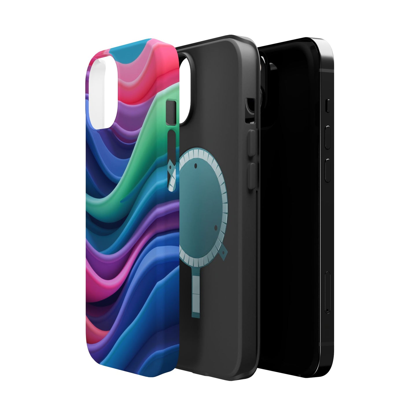 Oceanic Serenity iPhone Case - Abstract Wave Design, Calming Aesthetic Gift Idea