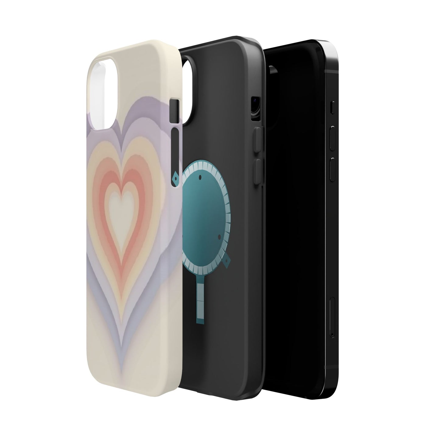 Radiant Heart iPhone Case - Pastel Layered Design - Cute Y2K Aesthetic Gift