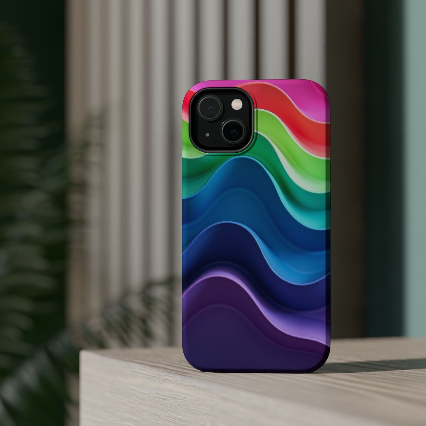 Rainbow Wave Phone Case - Aesthetic Ocean Design | iPhone 14-17 Cases | Nature Gifts for Her, Colorful Trendy Accessory