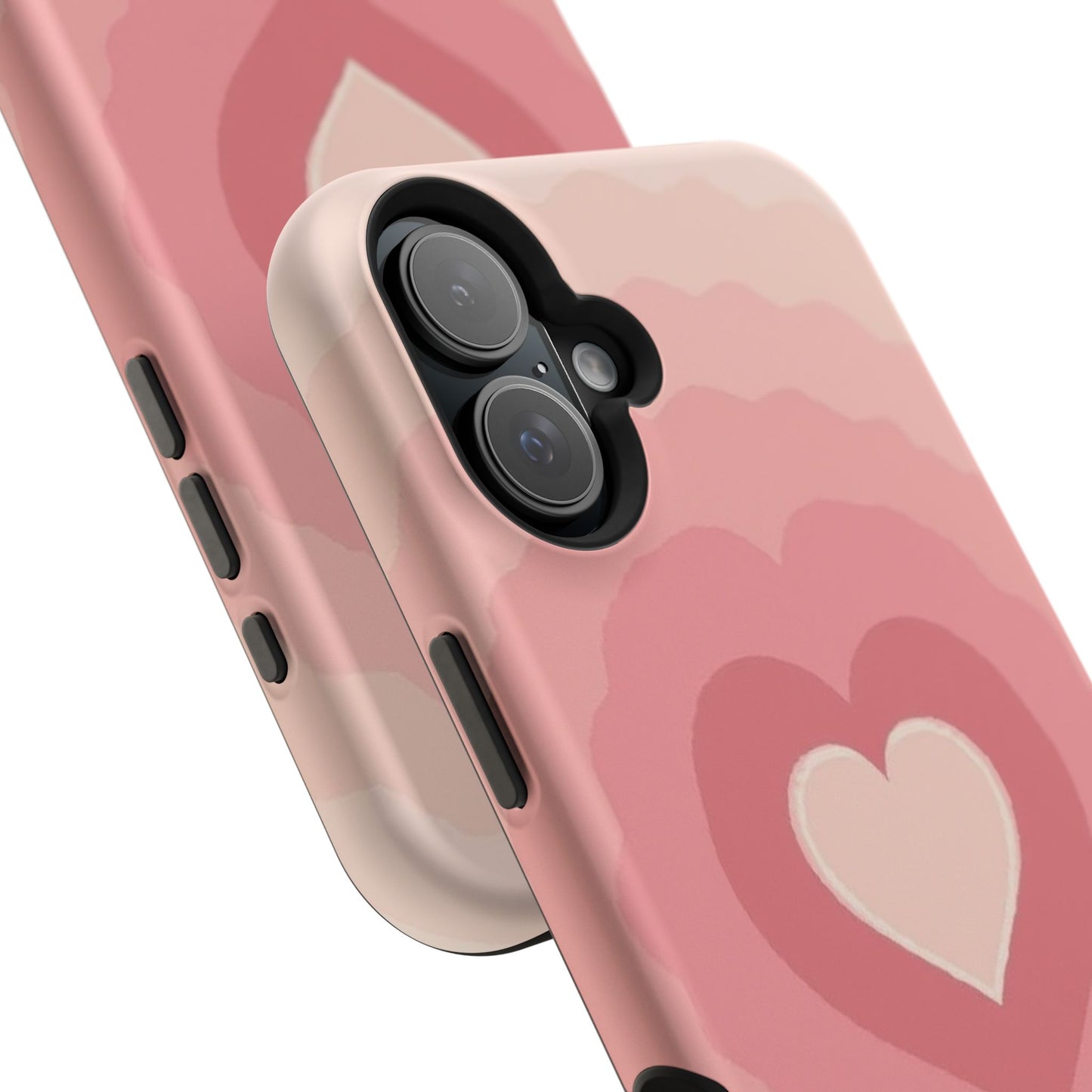 Pink Layered Heart iPhone Case - Cute Aesthetic Y2K Valentine's Gift