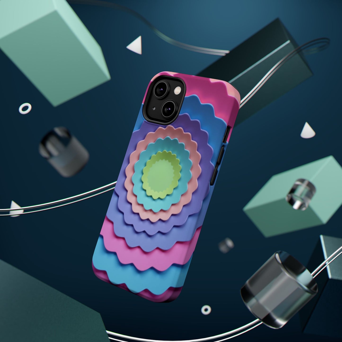 Layered Bloom iPhone Case - Pastel Flower Design, Cute Aesthetic Gift Idea
