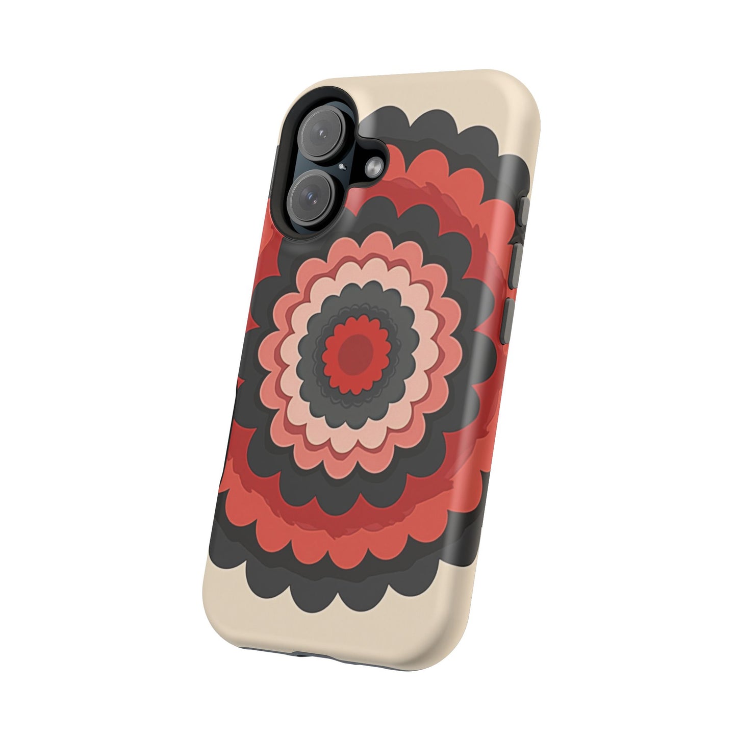 Layered Scallop Bloom iPhone Case - Retro Floral Design, Bold Aesthetic Gift Idea