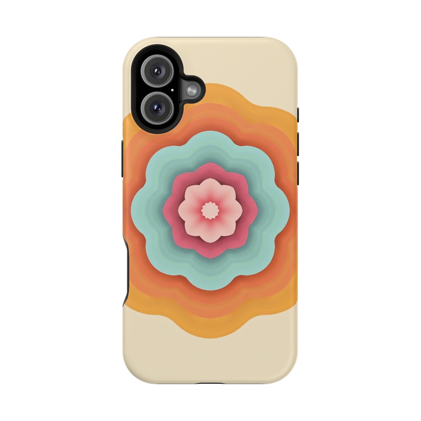 Retro Flower Phone Case - 70s Aesthetic iPhone Case, Vintage Gift Idea, Layered Floral Design