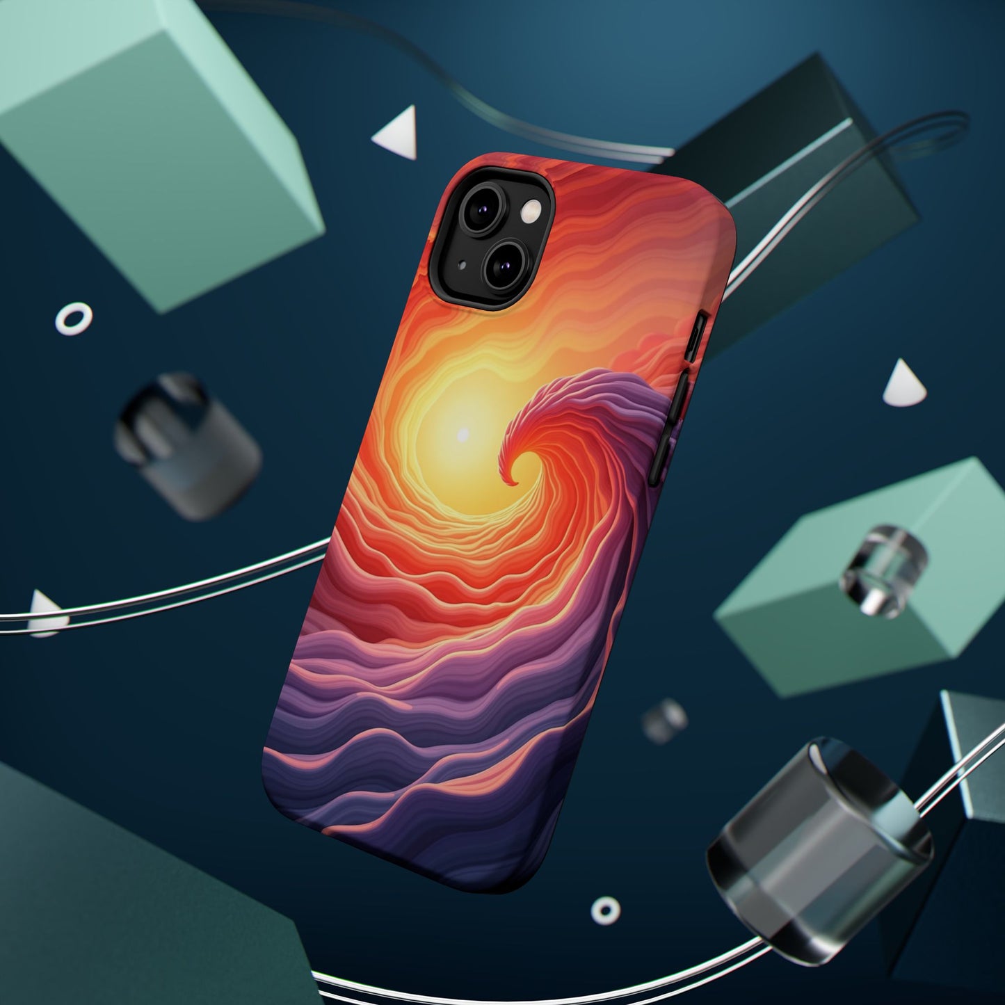 Sunburst Wave iPhone Case - Ocean Sunset Design, Aesthetic Beach Gift Idea