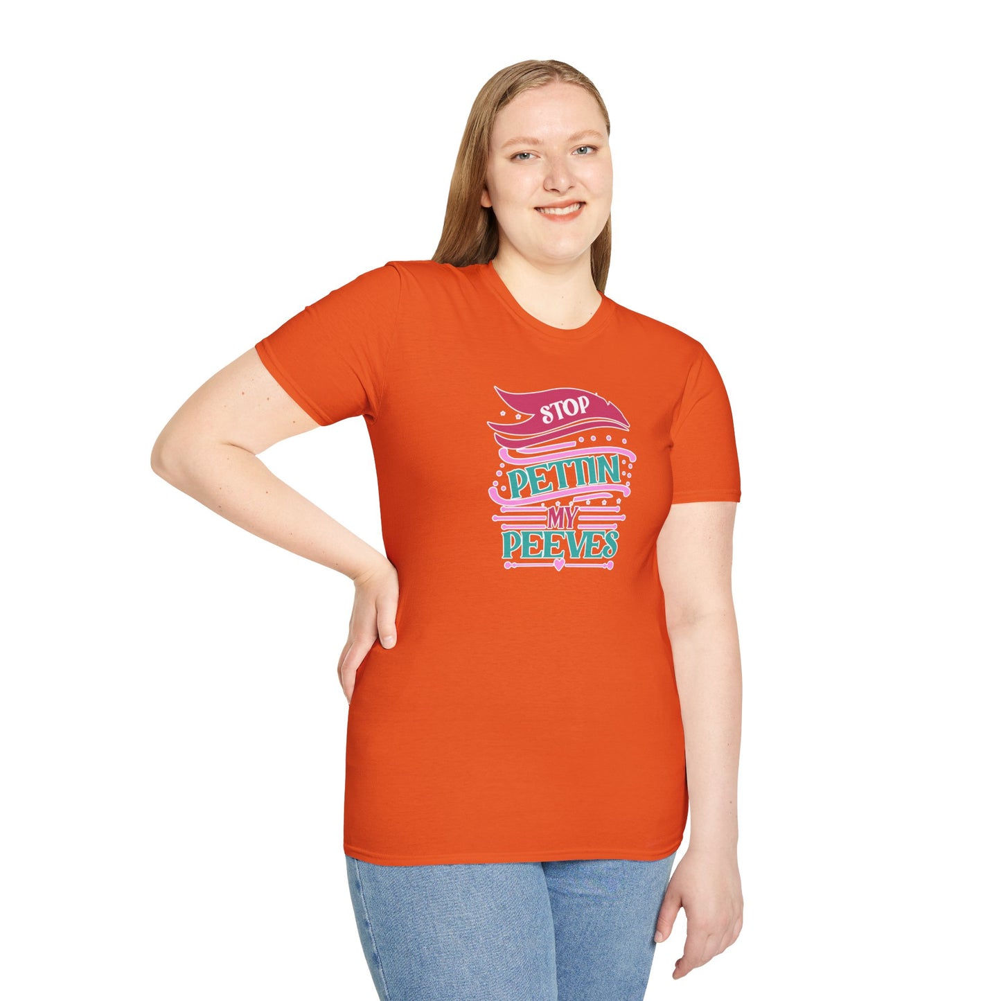 "Stop Pettin’ My Peeves" Funny Sassy T-Shirt – Ironic Petting-Proof Graphic Tee for the Overwhelmed & Underappreciated