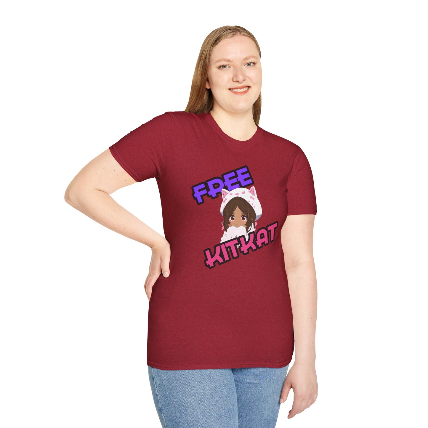 "Free KitKat" Anime Girl T-Shirt β Cute Kawaii Cat Hoodie Design