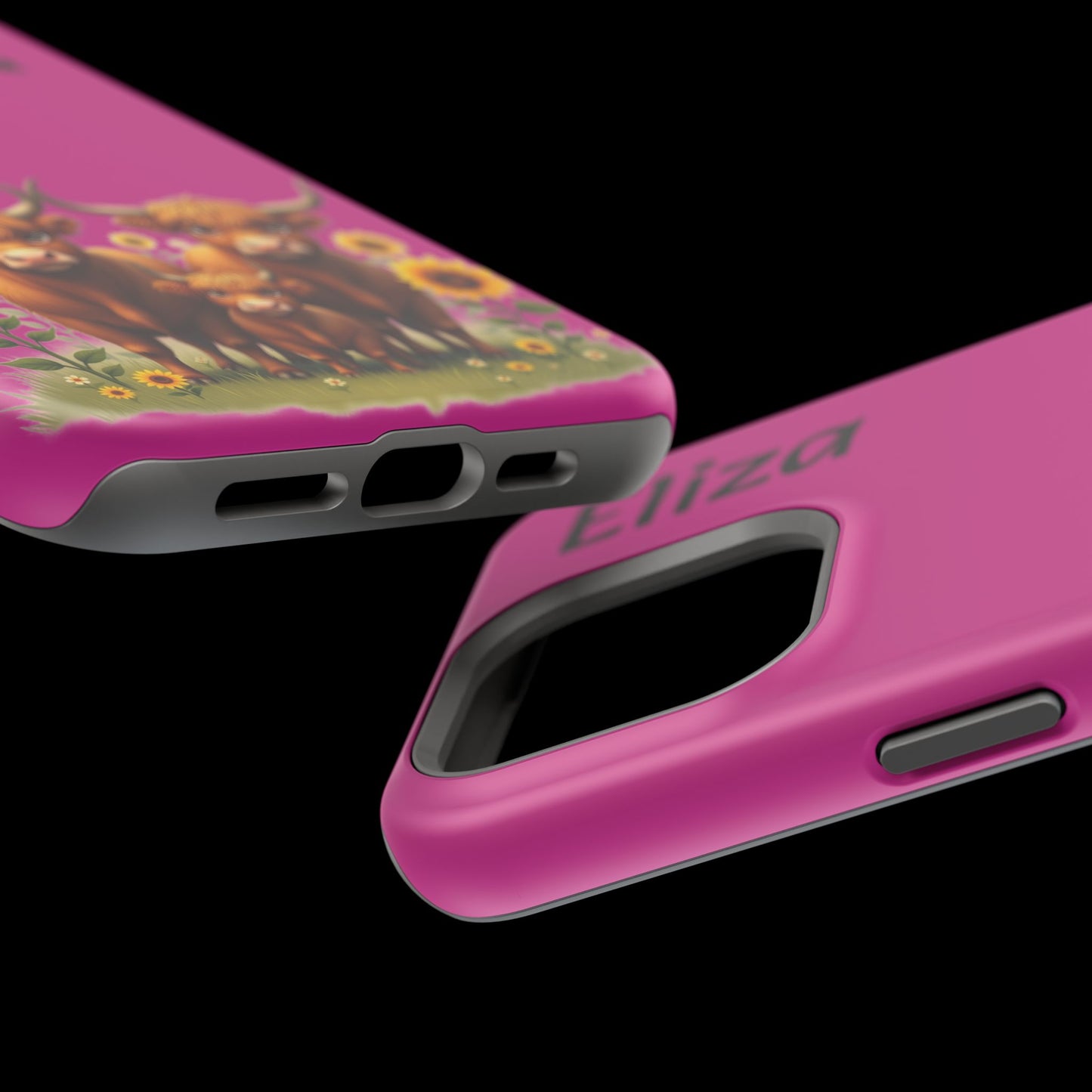 Highland Cow Phone Case - Personalized Custom Name | Cute Farm Animal Gift | iPhone Cases for Women & Girls