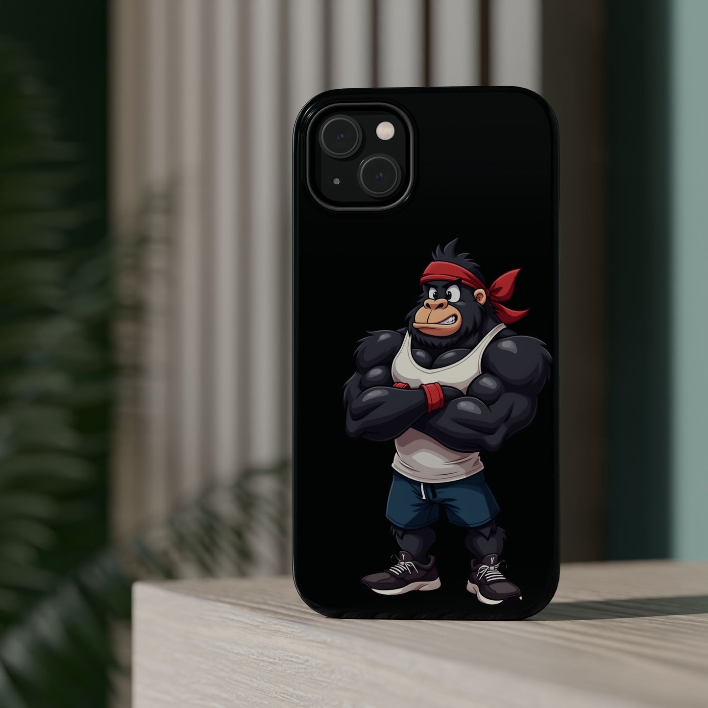 Red Band Gym Gorilla Phone Case β Fierce Style Meets Tough Protection