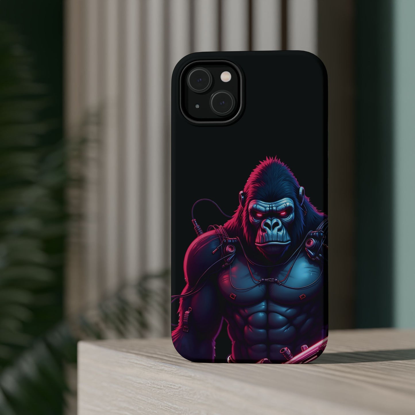 Cyber Primal Phone Case – Neon Power, Gorilla Strength