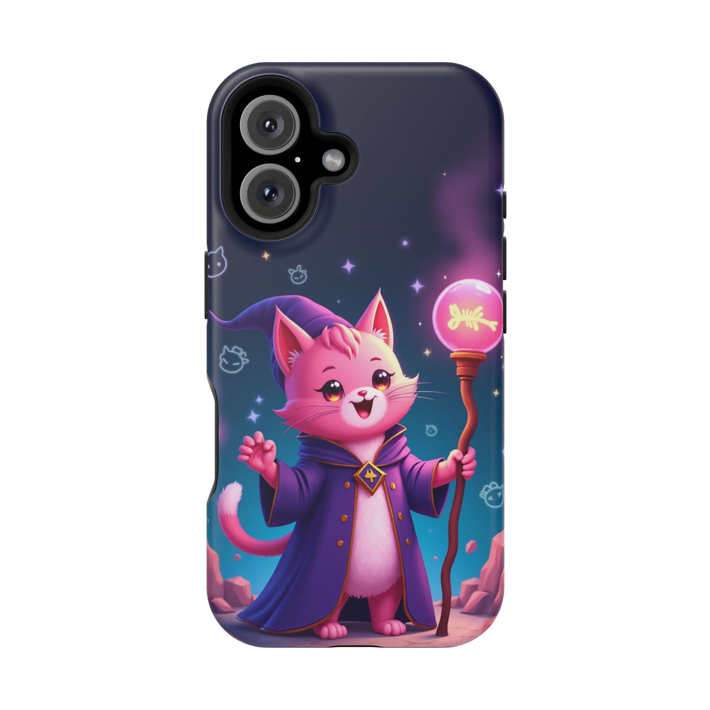 Magical Cat Sorcerer iPhone Case - Cute Fantasy Gift for Cat Lovers