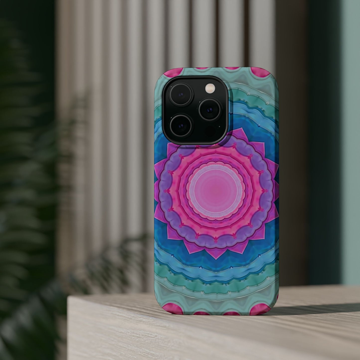 Rippled Radiance iPhone Case - Abstract Pink Floral Design, Aesthetic Gift Idea