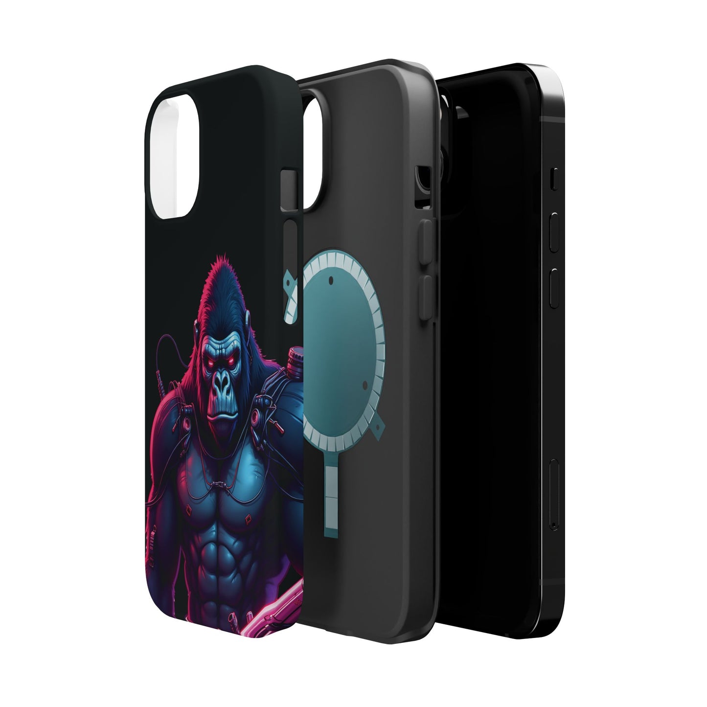 Cyber Primal Phone Case – Neon Power, Gorilla Strength
