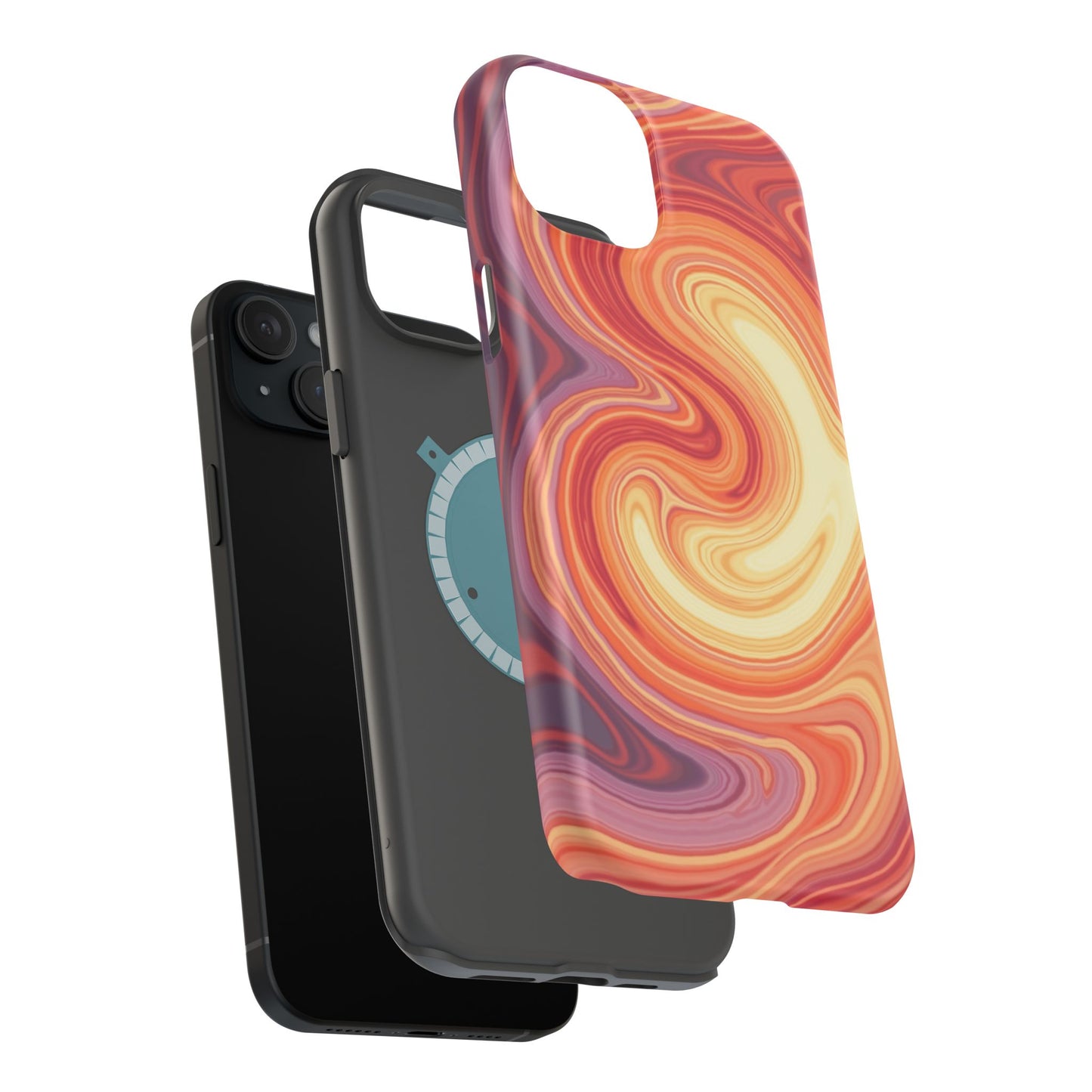 Sunset Phone Case - Orange Aesthetic iPhone Case, Warm Gift Idea, Trendy Swirl Design