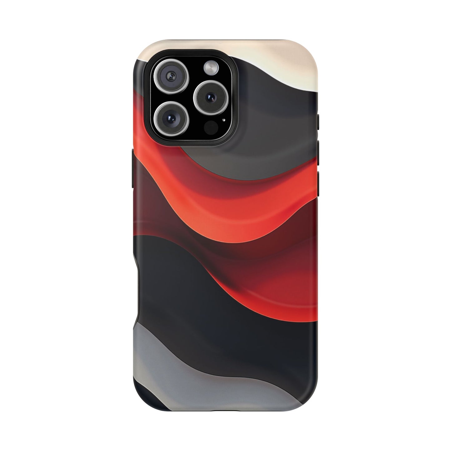 Red Wave Phone Case - Abstract Aesthetic iPhone Case | Modern Art Design | Gifts for Her | Dramatic Crimson Style