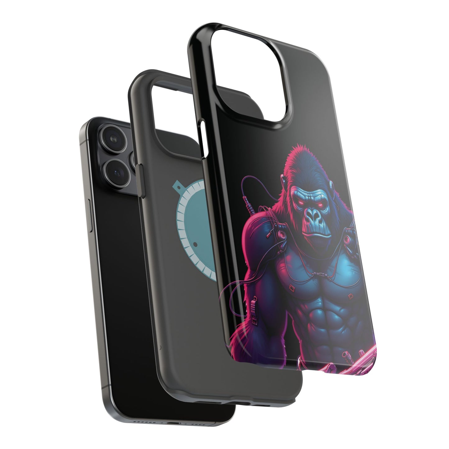 Cyber Primal Phone Case – Neon Power, Gorilla Strength
