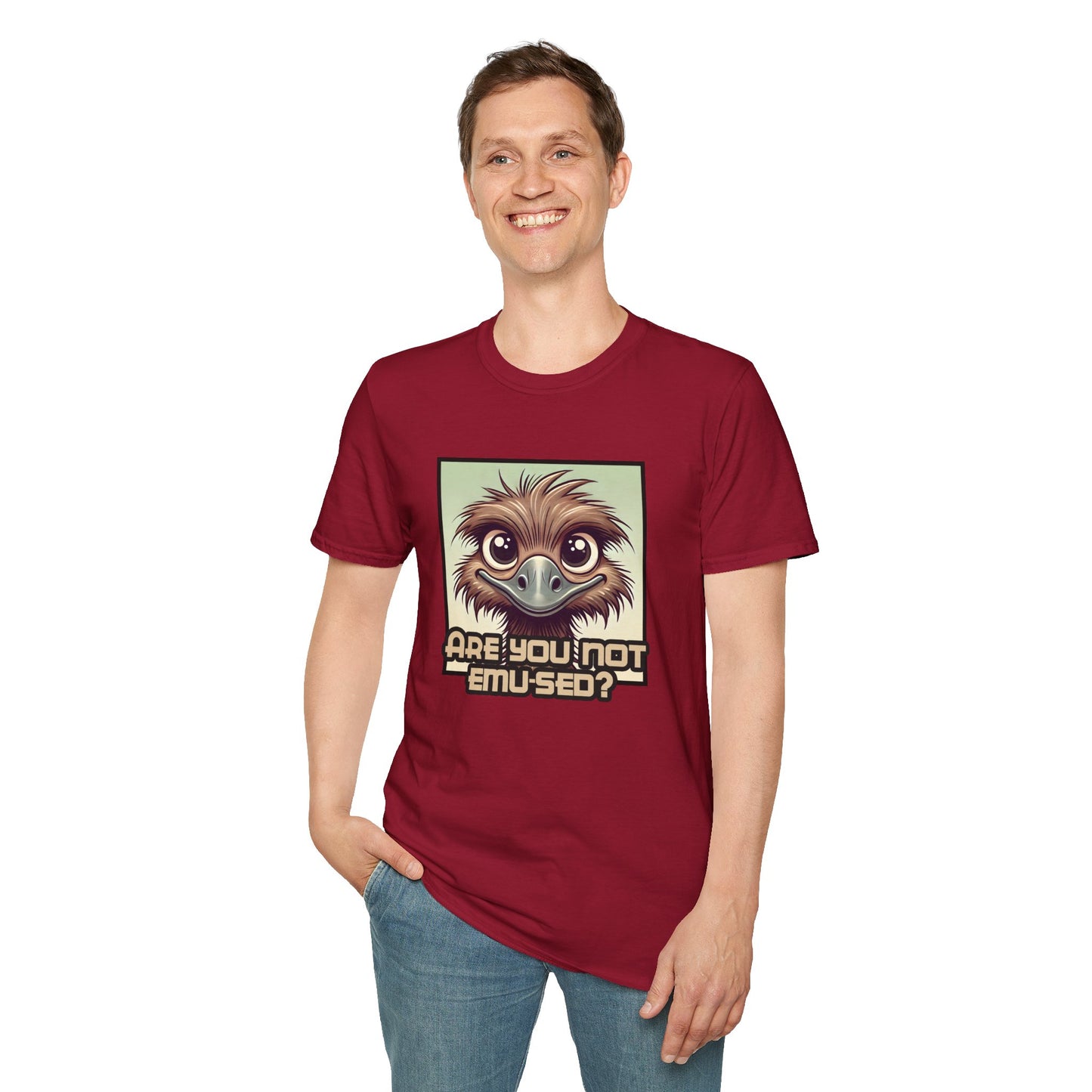 "Are You Not Emu-sed?" Funny & Witty Graphic Tee β Hilarious Bird Joke Shirt for Animal Lovers, Nerds & Humor Fans