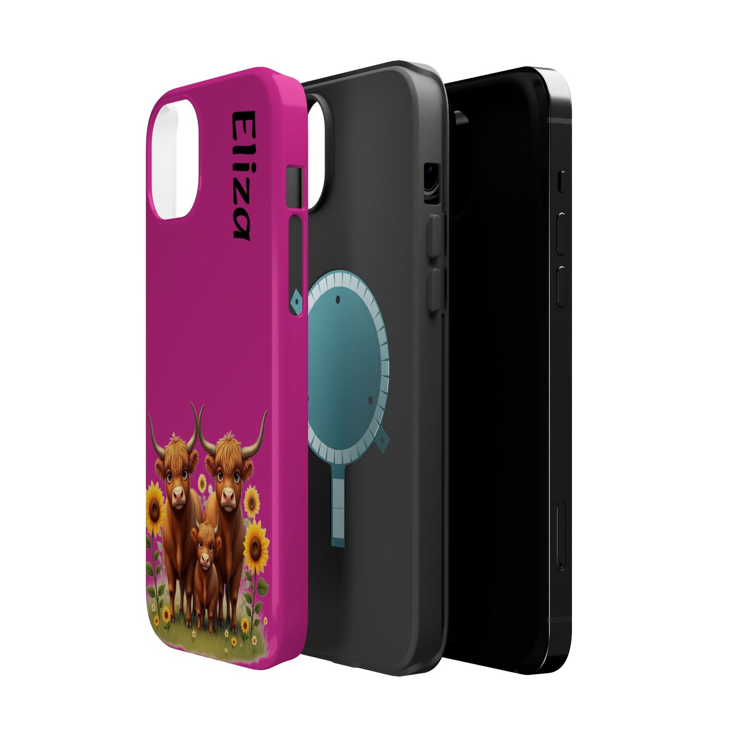 Highland Cow Phone Case - Personalized Custom Name | Cute Farm Animal Gift | iPhone Cases for Women & Girls