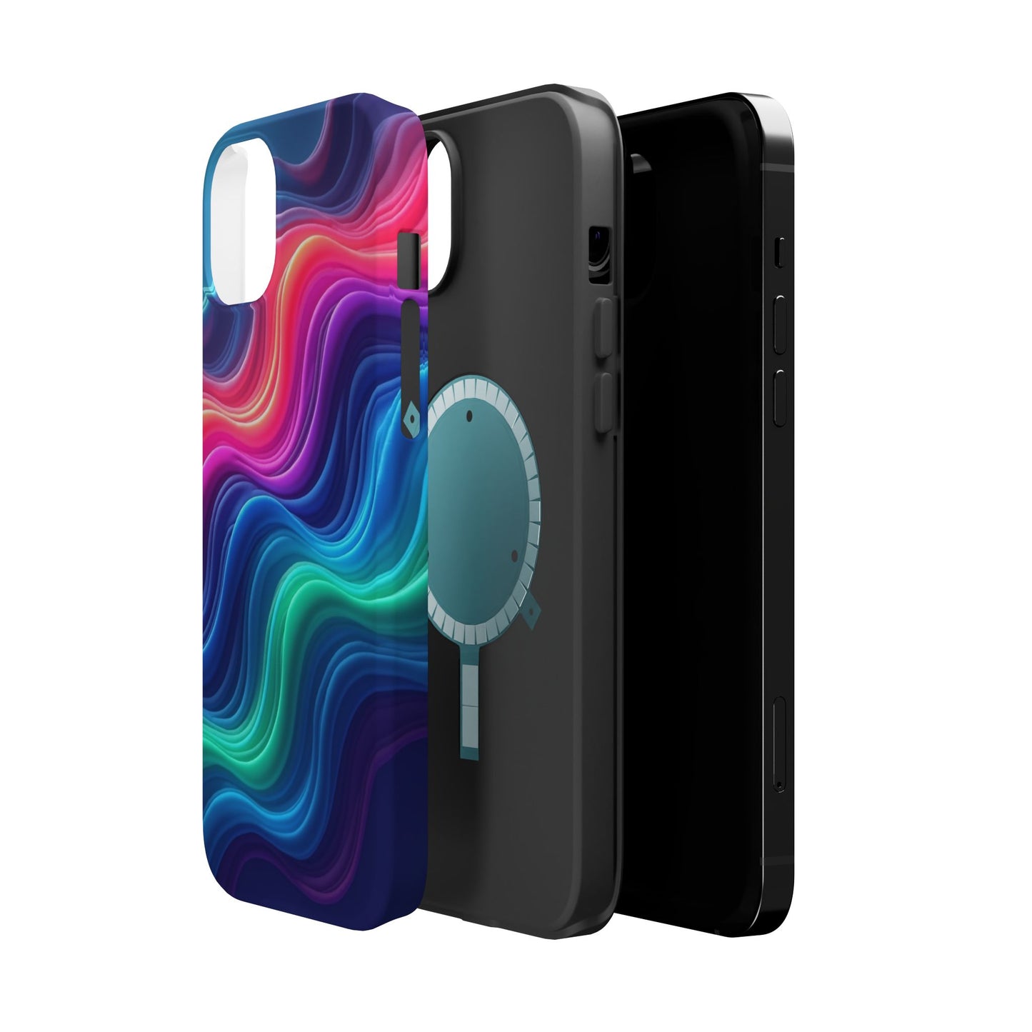 Neon Wave Phone Case - Aesthetic Glowing Design | iPhone 14-17 Cases | Trendy Gifts for Her, Rave Accessory