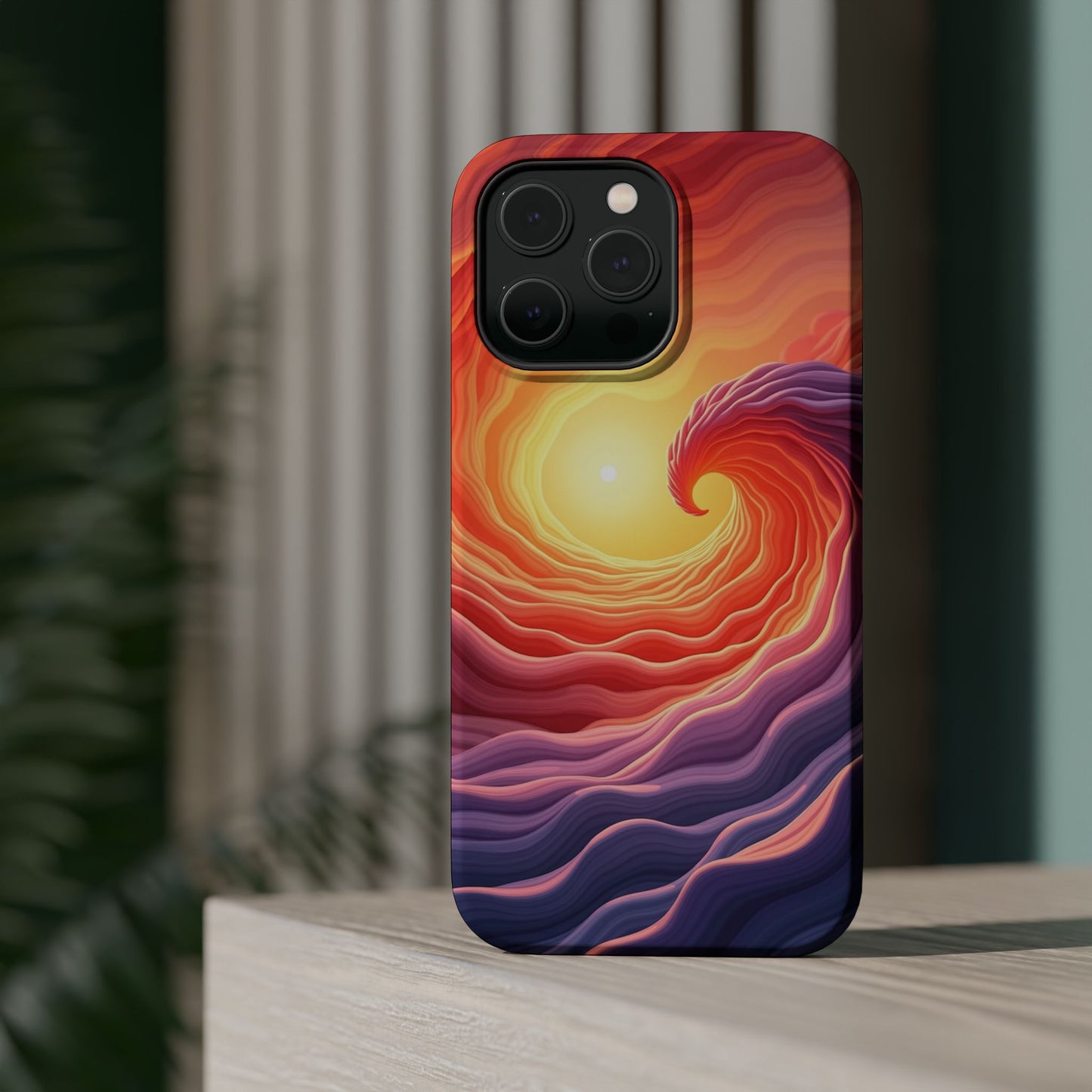 Sunburst Wave iPhone Case - Ocean Sunset Design, Aesthetic Beach Gift Idea