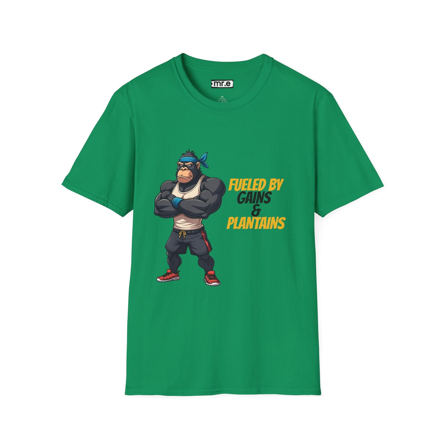 Fueled by Gains & Plantains β Funny Gym Gorilla T-Shirt