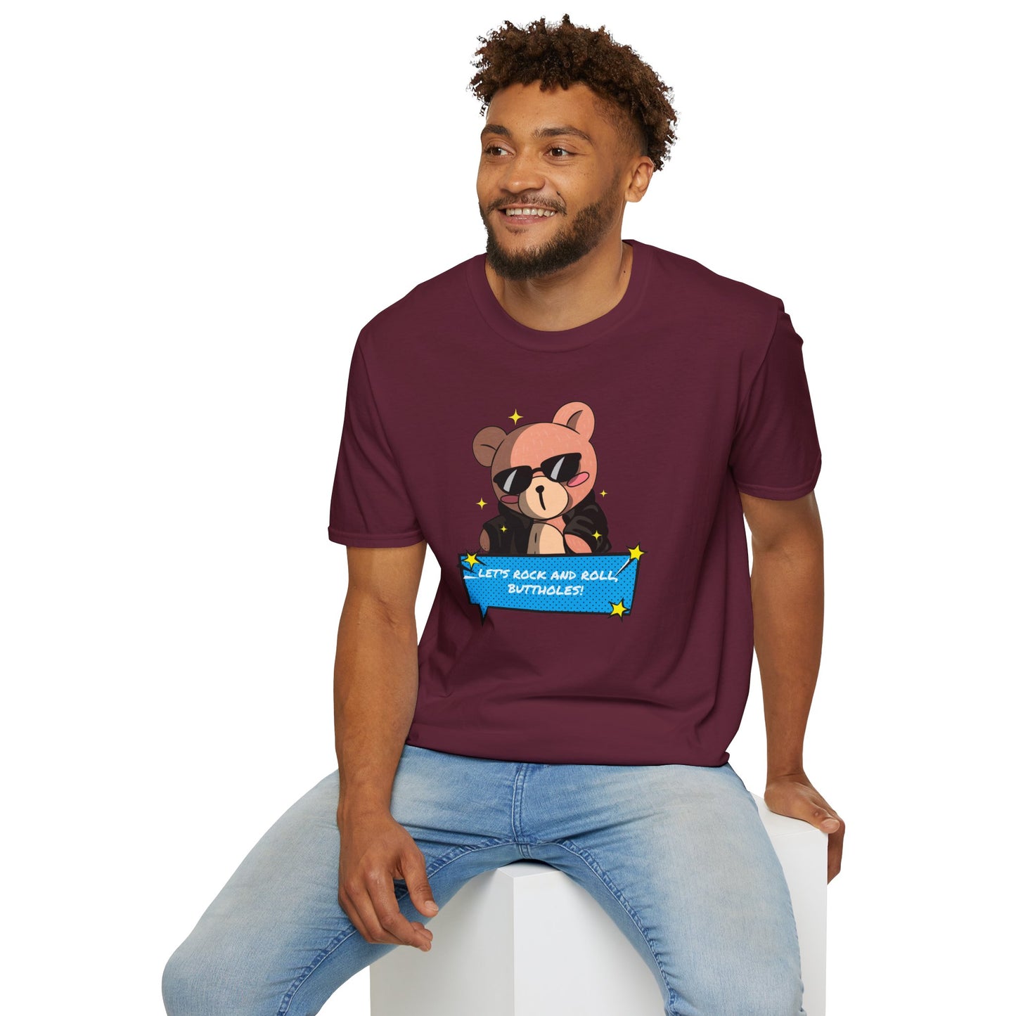 "Let’s Rock ‘n’ Roll, Buttholes!" Bold & Hilarious Graphic Tee – Sassy Body Positivity T-Shirt for the Unapologetically You