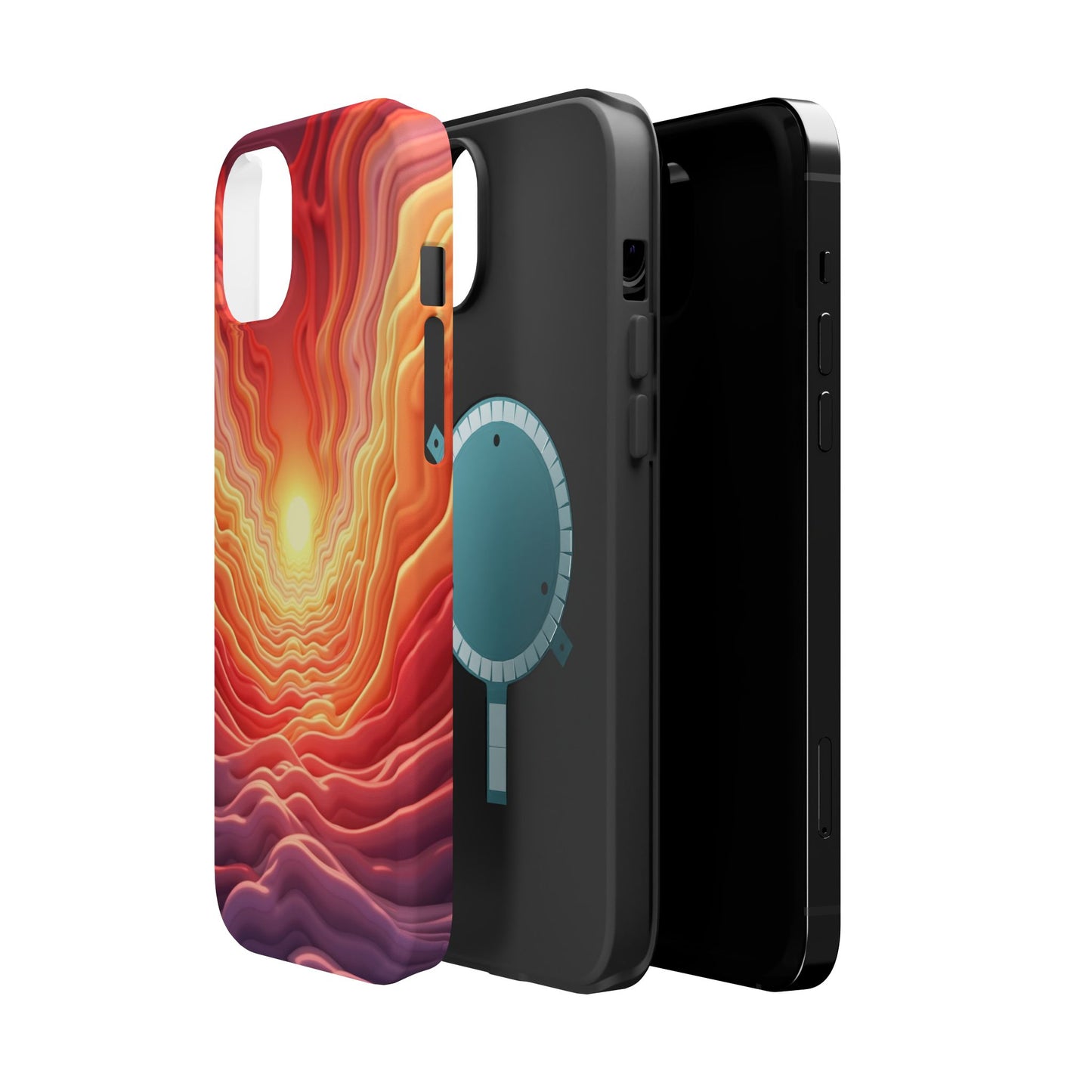 Golden Glow iPhone Case - Sunset Landscape Design, Aesthetic Gift Idea