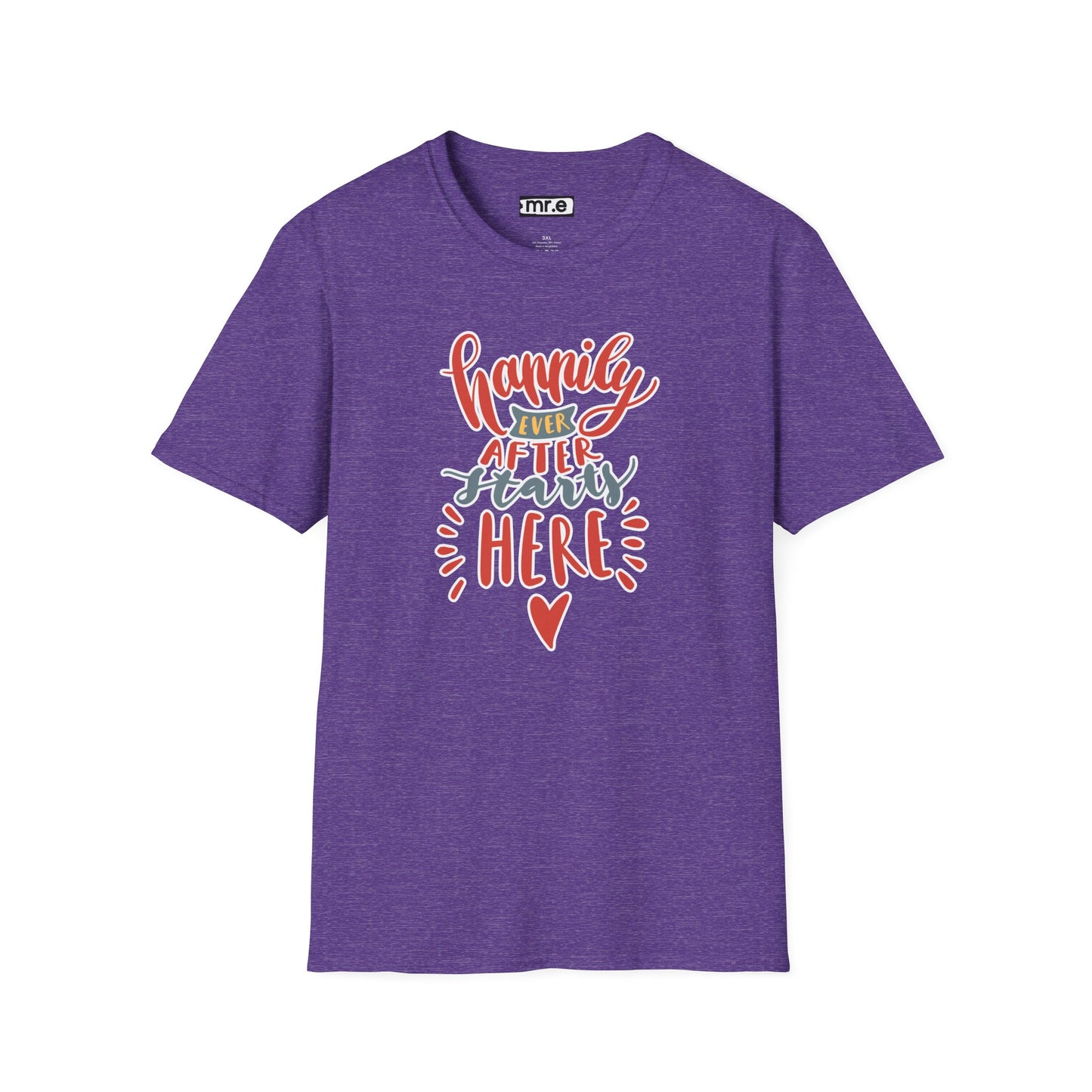 "Happily Ever After Starts Here" Inspirational & Wholesome T-Shirt – Cute Motivational Graphic Tee for Dreamers, Romantics & New Beginnings