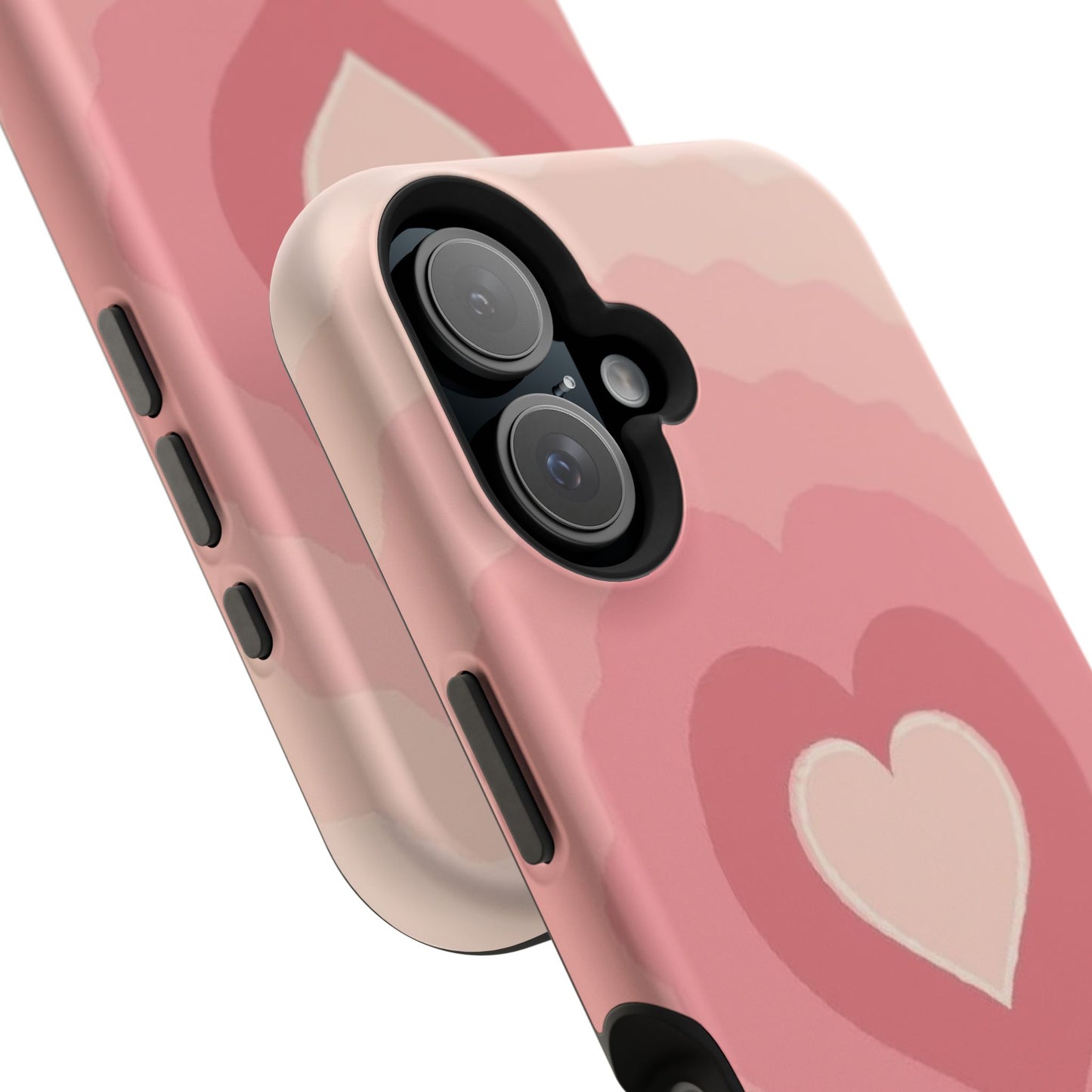 Pink Layered Heart iPhone Case - Cute Aesthetic Y2K Valentine's Gift