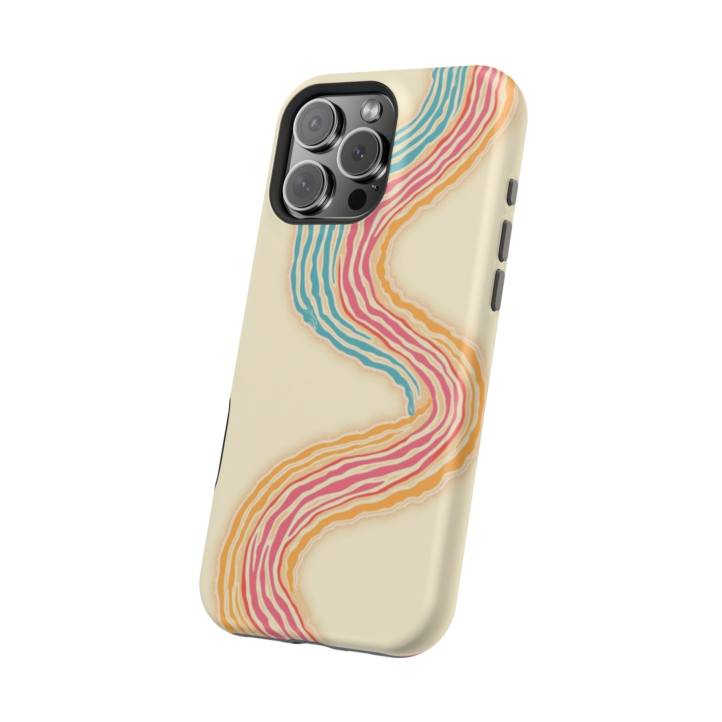 Abstract Flow Phone Case - Pastel Streamline Design