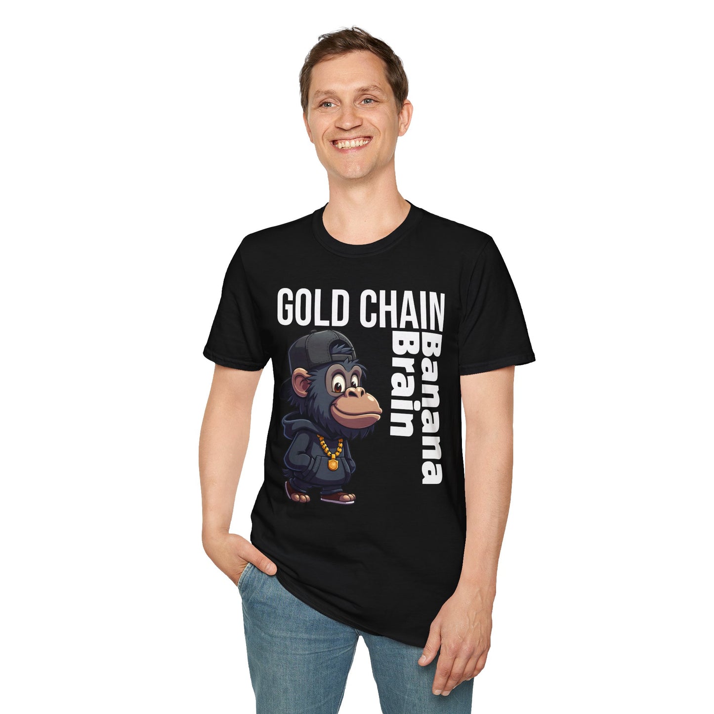 Gold Chain Banana Brain β Funny Hip-Hop Chimp T-Shirt
