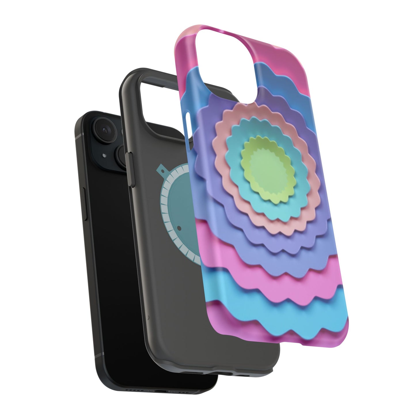 Layered Bloom iPhone Case - Pastel Flower Design, Cute Aesthetic Gift Idea