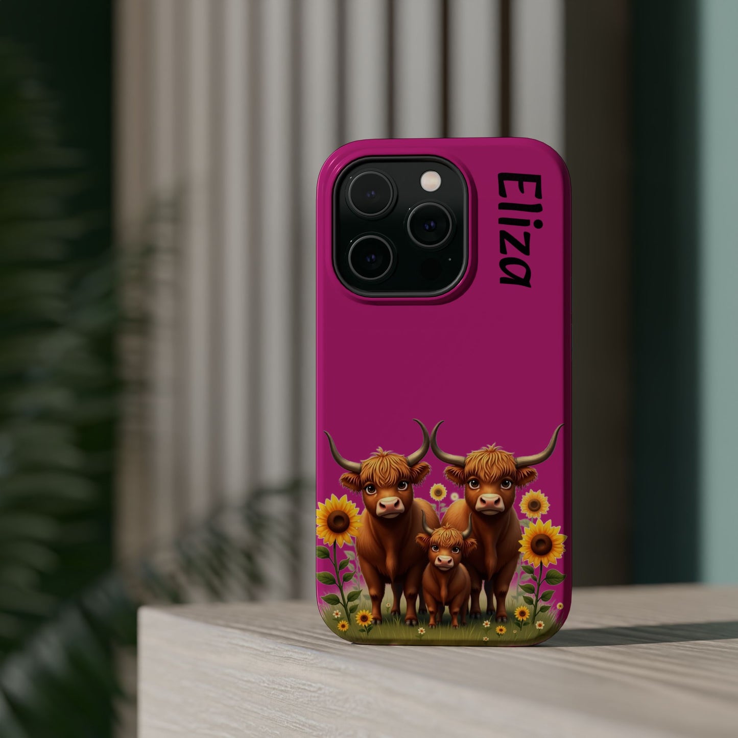 Highland Cow Phone Case - Personalized Custom Name | Cute Farm Animal Gift | iPhone Cases for Women & Girls
